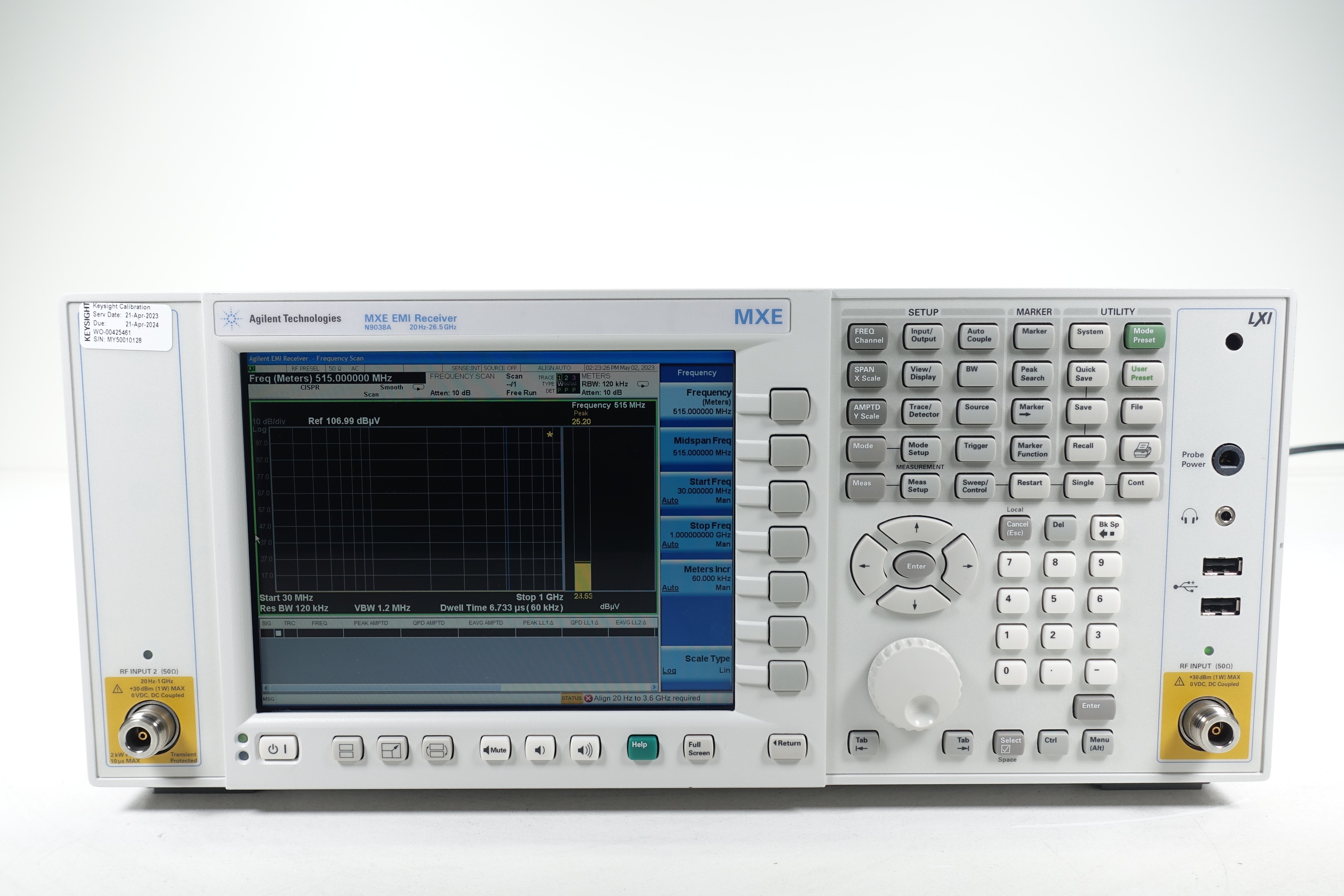 Keysight N9038A-526 3 Hz to 26.5 GHz
