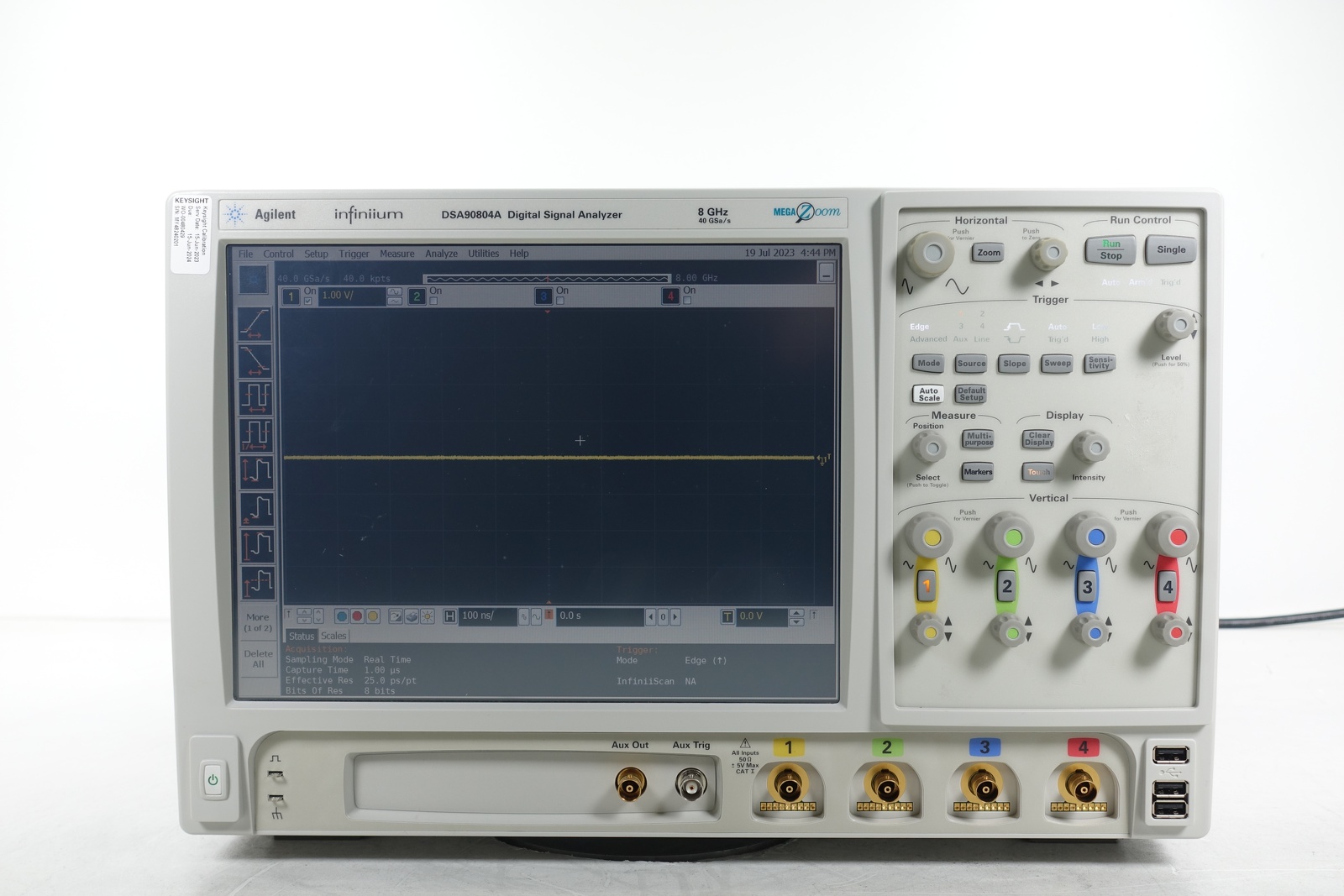 Keysight DSA90804A Infiniium High Performance Oscilloscope / 8GHz / 40GSa/s / 4 Channels / 50M Memory Keysight DSA90804A Infiniium High Performance Oscilloscope / 8GHz / 40GSa/s / 4 Channels / 50M Memory