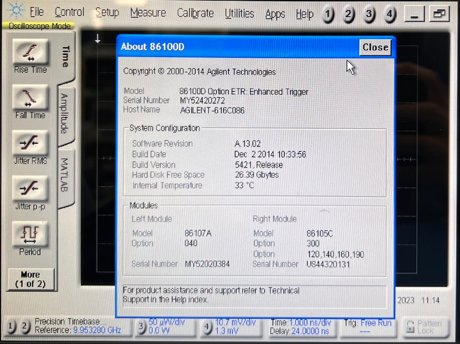 Keysight 86107A Precision Timebase Reference Module