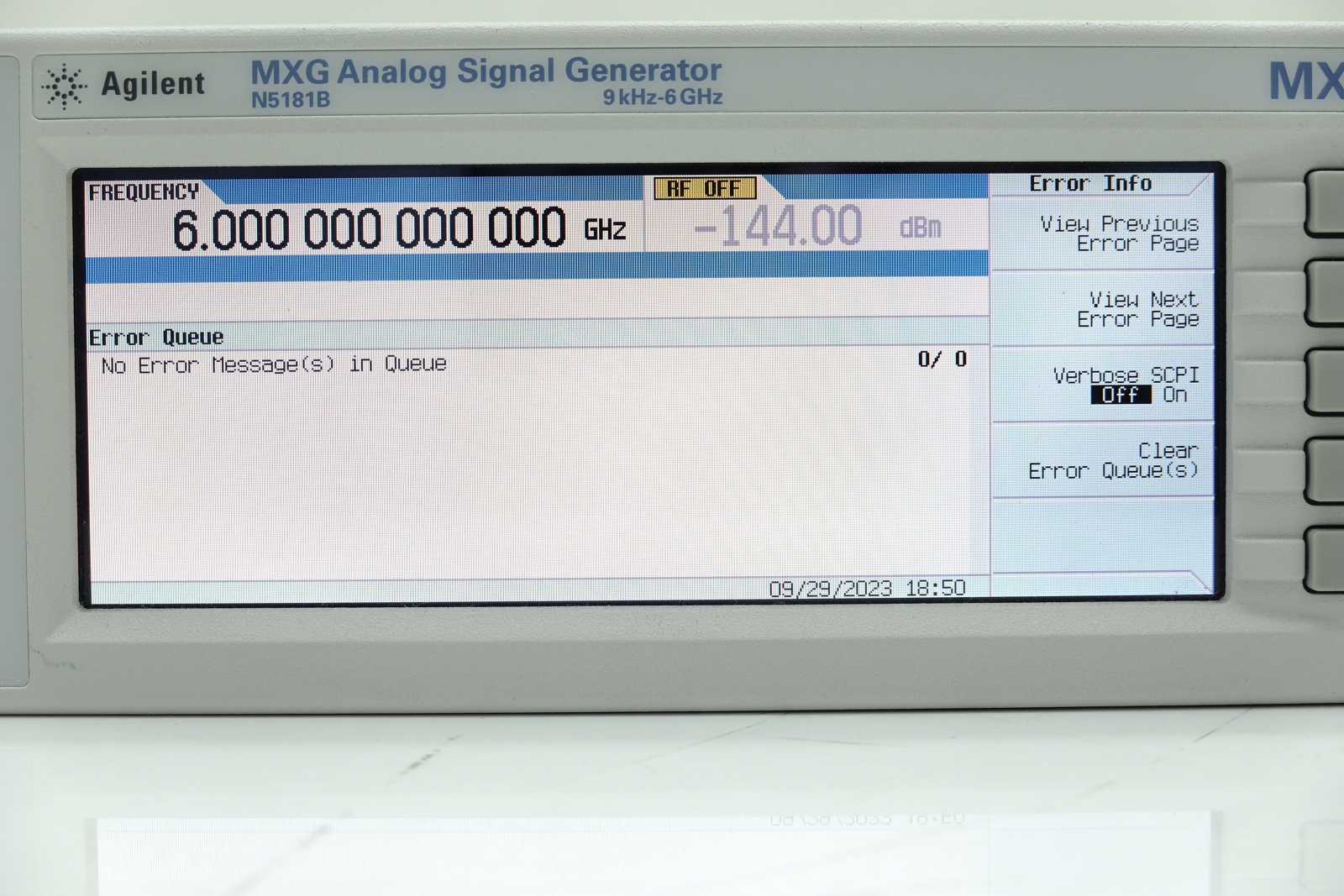 Keysight N5181B-506 9 kHz to 6 GHz