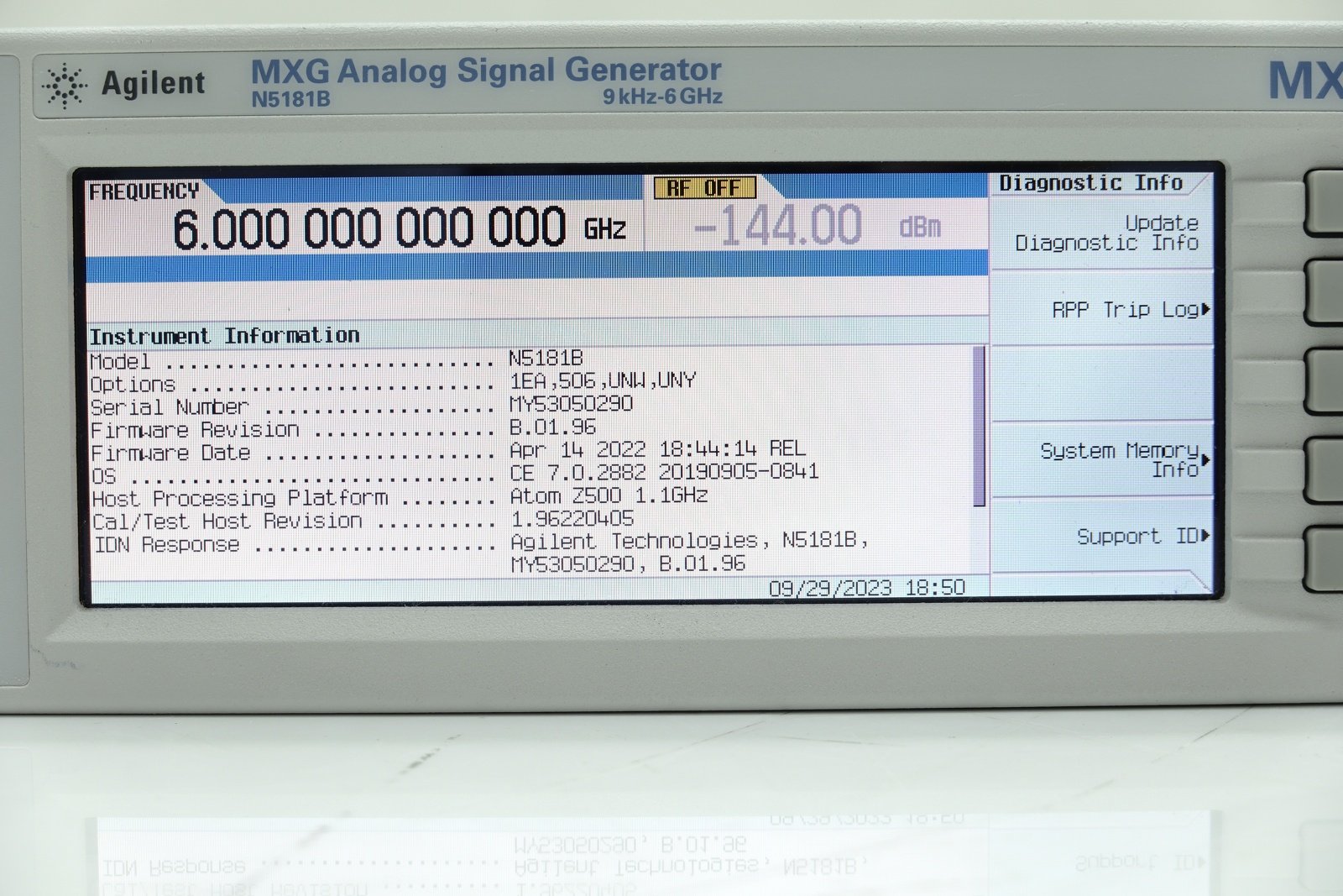Keysight N5181B-506 9 kHz to 6 GHz