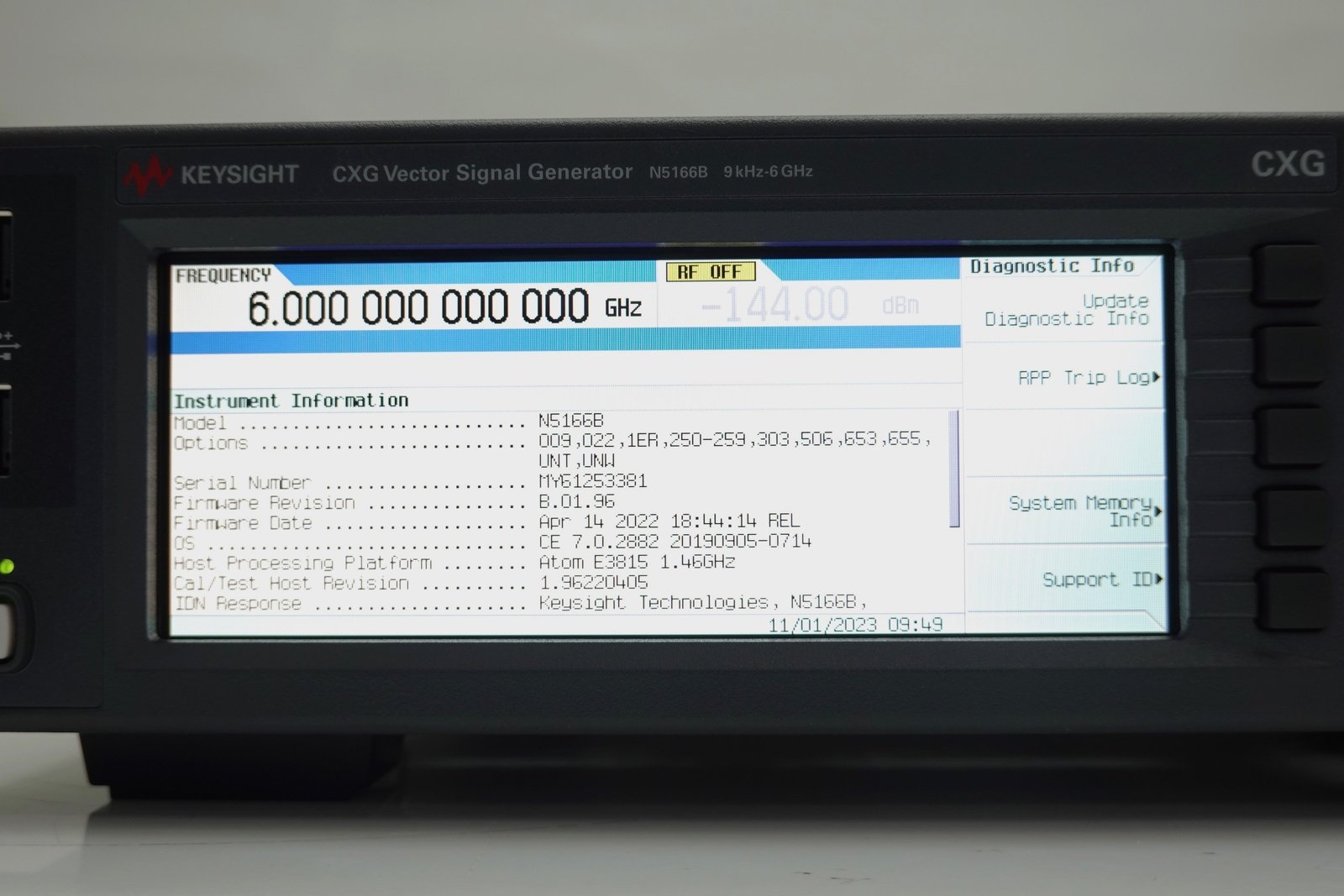 Keysight N5166B CXG X-Series RF Vector Signal Generator 