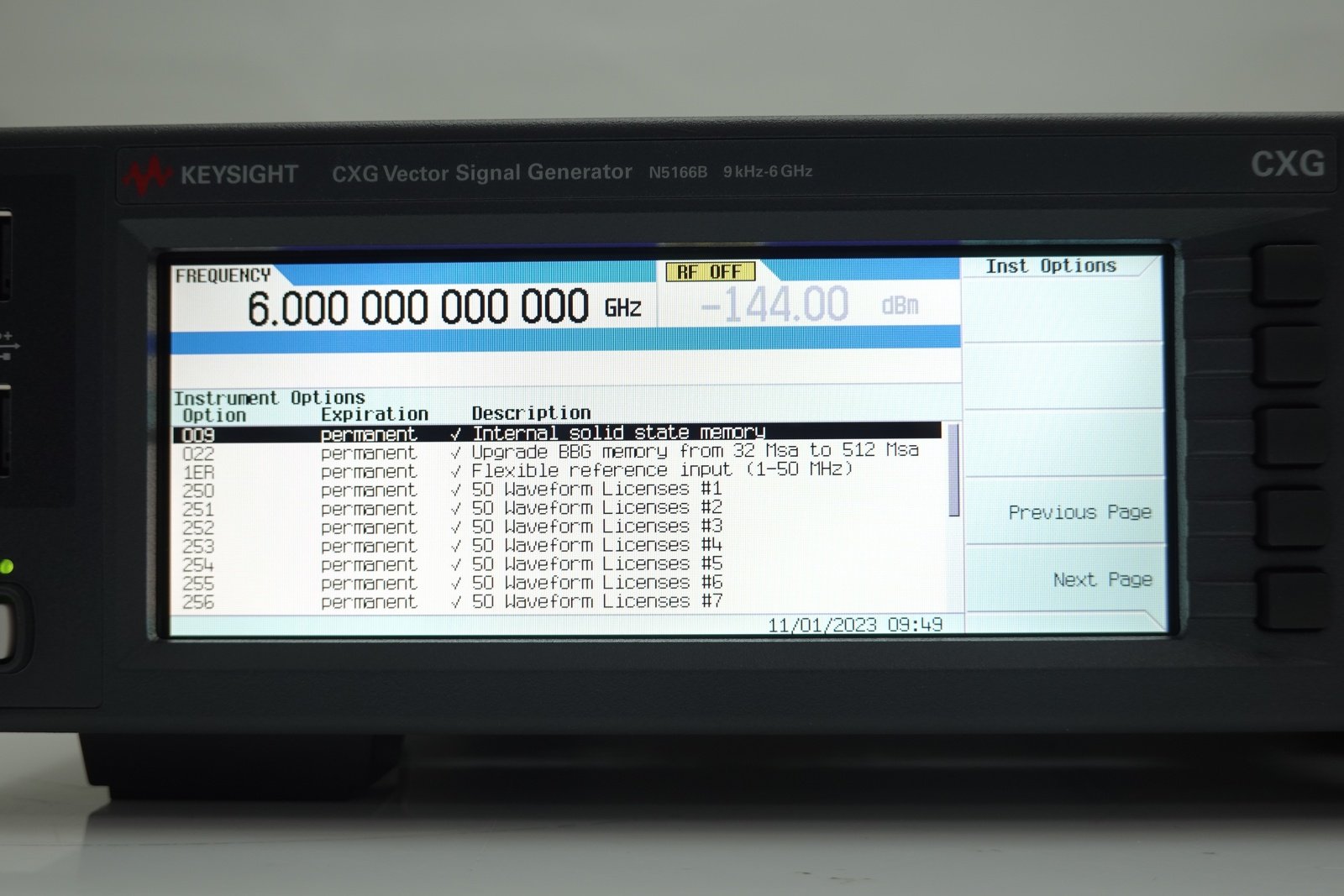 Keysight N5166B CXG X-Series RF Vector Signal Generator 