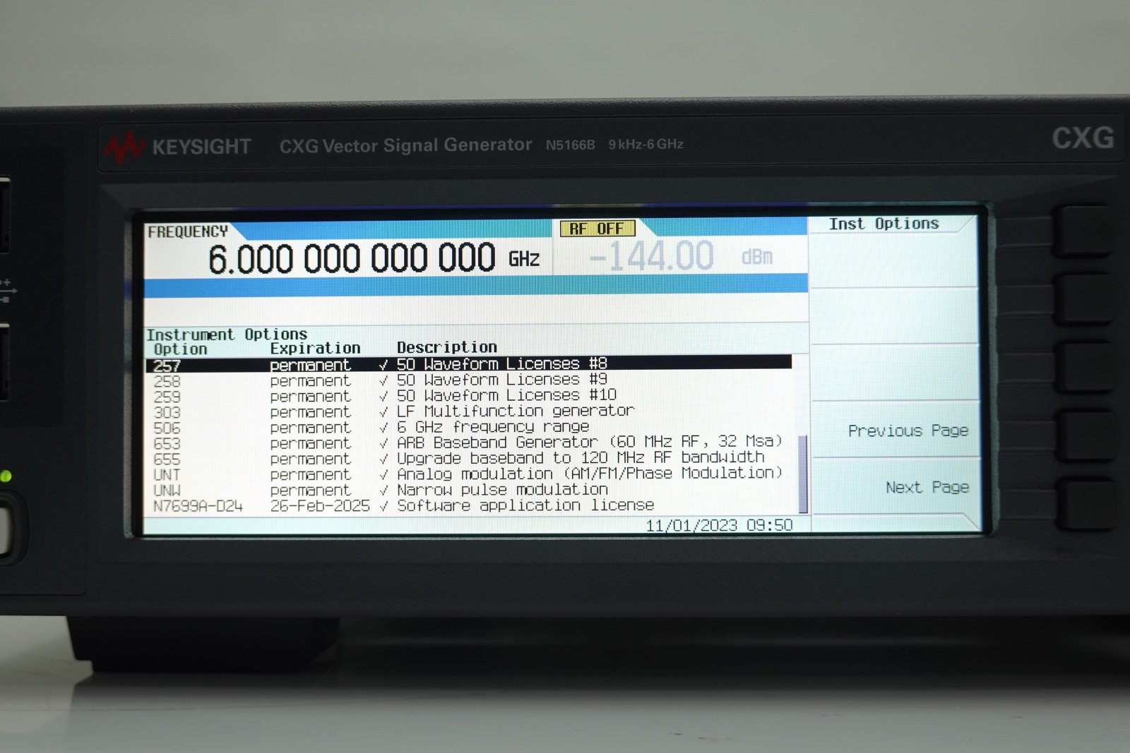Keysight N5166B CXG X-Series RF Vector Signal Generator 