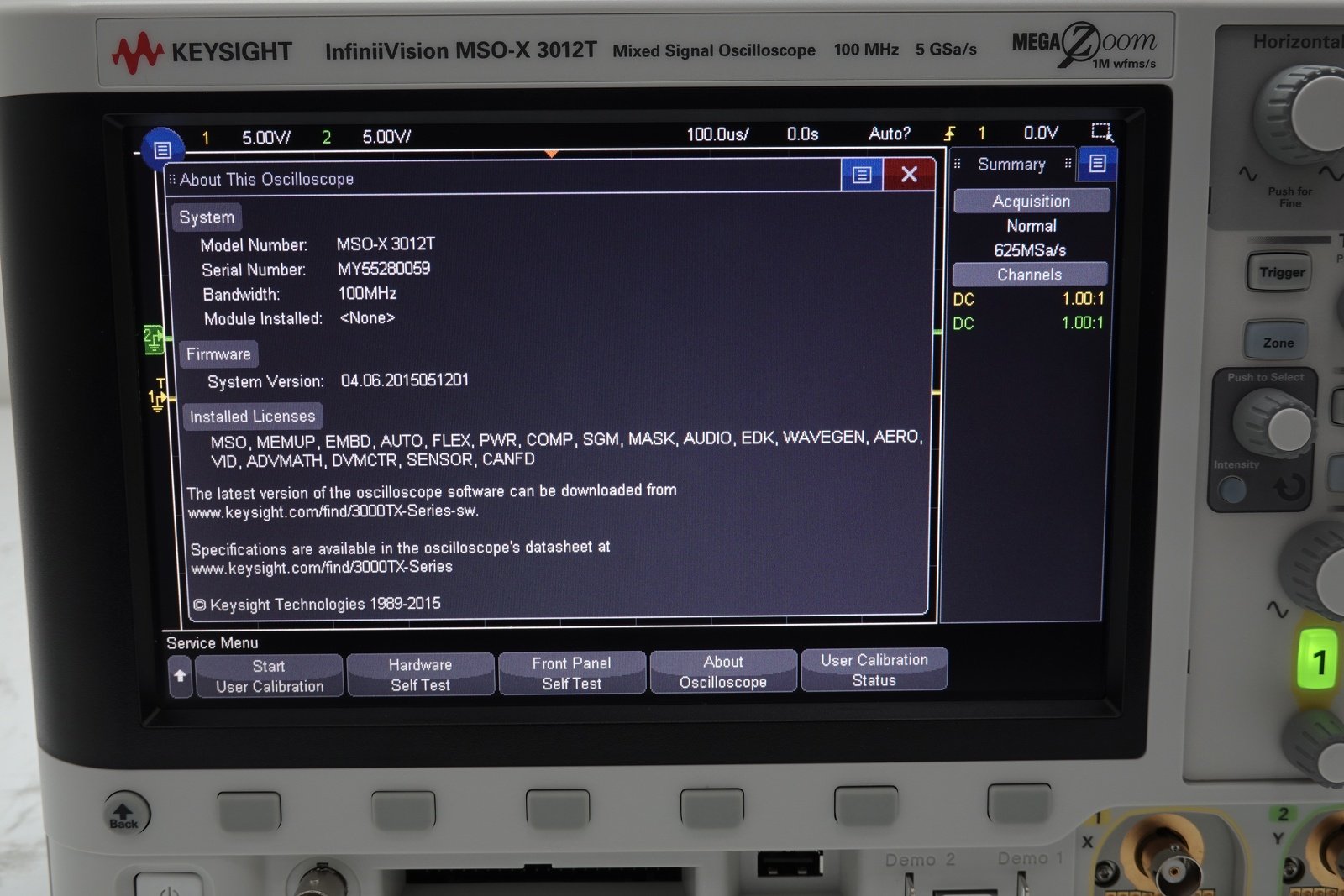 Keysight MSOX3012T Mixed Signal Oscilloscope / 100 MHz / 2 Analog Plus 16 Digital Channels Keysight MSOX3012T Mixed Signal Oscilloscope / 100 MHz / 2 Analog Plus 16 Digital Channels