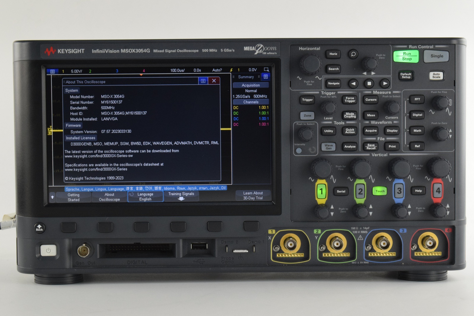 Keysight Used MSOX3054G - Actual Instrument - Image 1
