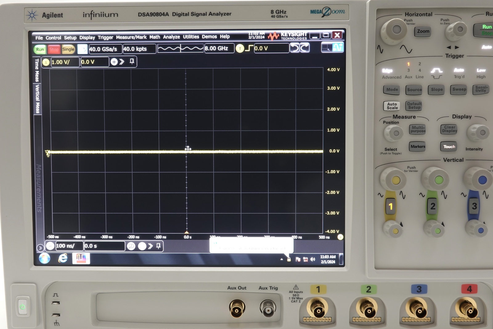 Keysight DSA90804A Infiniium High Performance Oscilloscope / 8GHz / 40GSa/s / 4 Channels / 50M Memory Keysight DSA90804A Infiniium High Performance Oscilloscope / 8GHz / 40GSa/s / 4 Channels / 50M Memory