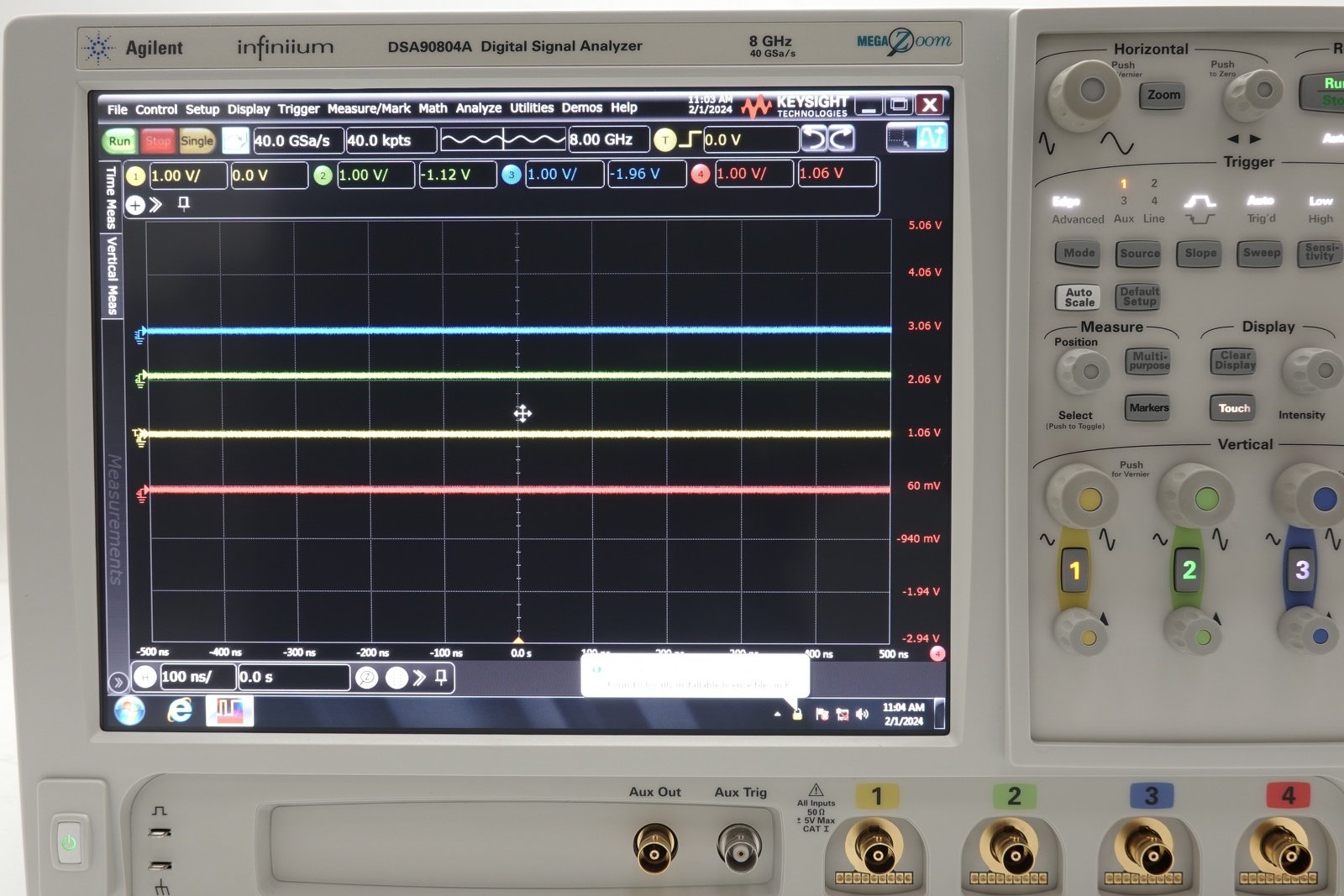 Keysight DSA90804A Infiniium High Performance Oscilloscope / 8GHz / 40GSa/s / 4 Channels / 50M Memory Keysight DSA90804A Infiniium High Performance Oscilloscope / 8GHz / 40GSa/s / 4 Channels / 50M Memory