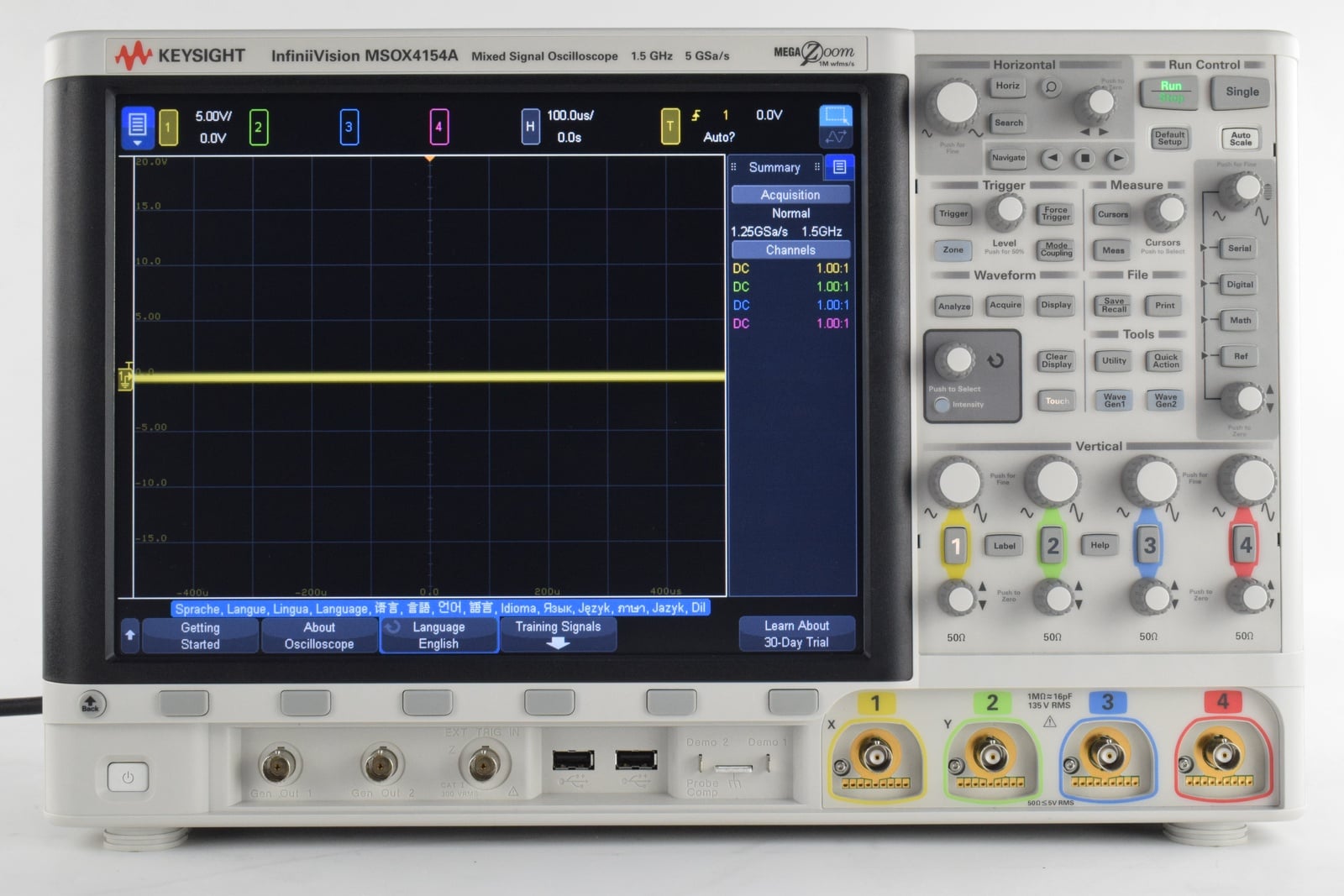 Mixed Signal Oscilloscope / 1.5 GHz / 4 Analog Plus 16 Digital Channels Keysight Used MSOX4154A - Actual Instrument - Image 5