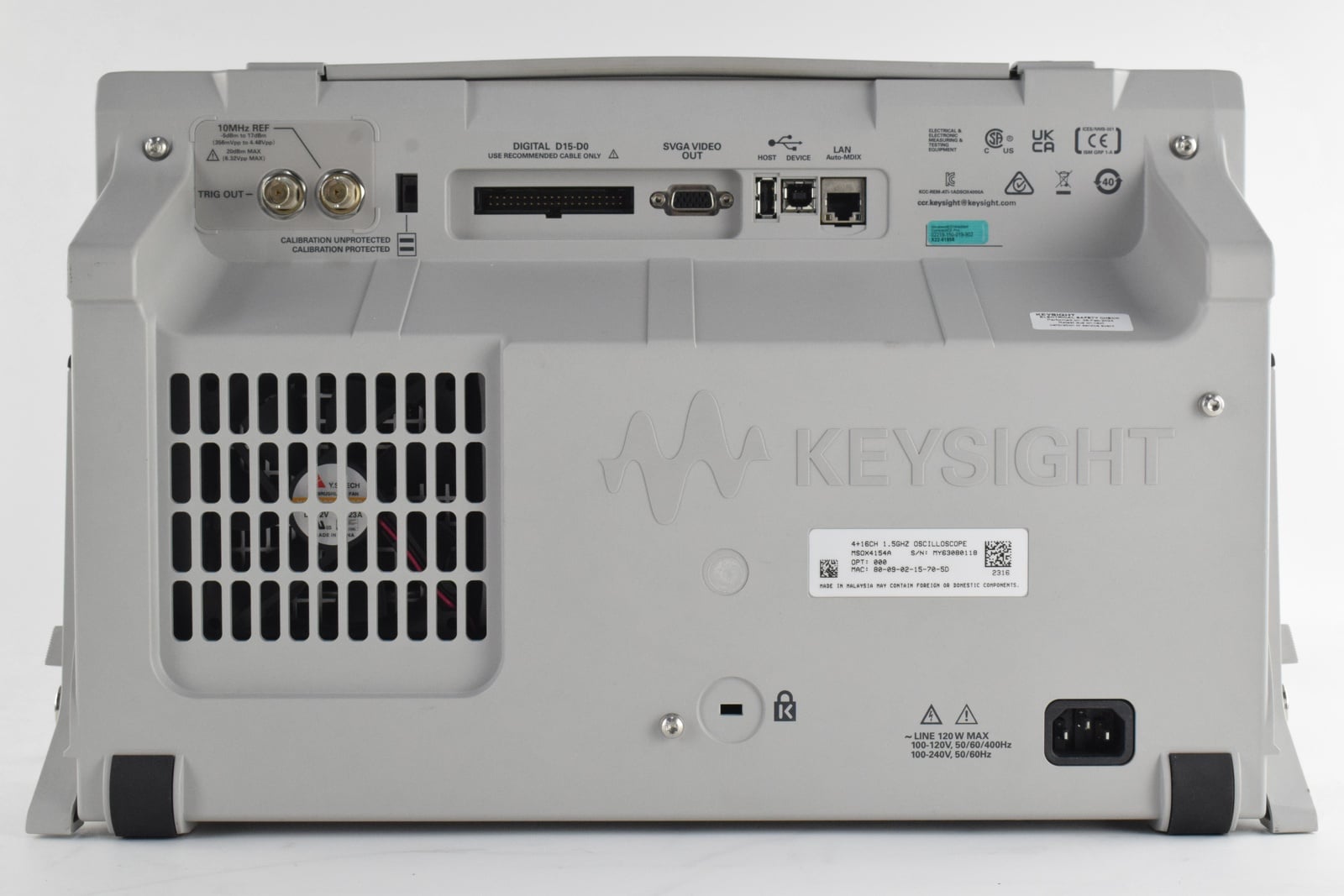 Mixed Signal Oscilloscope / 1.5 GHz / 4 Analog Plus 16 Digital Channels Keysight Used MSOX4154A - Actual Instrument - Image 7