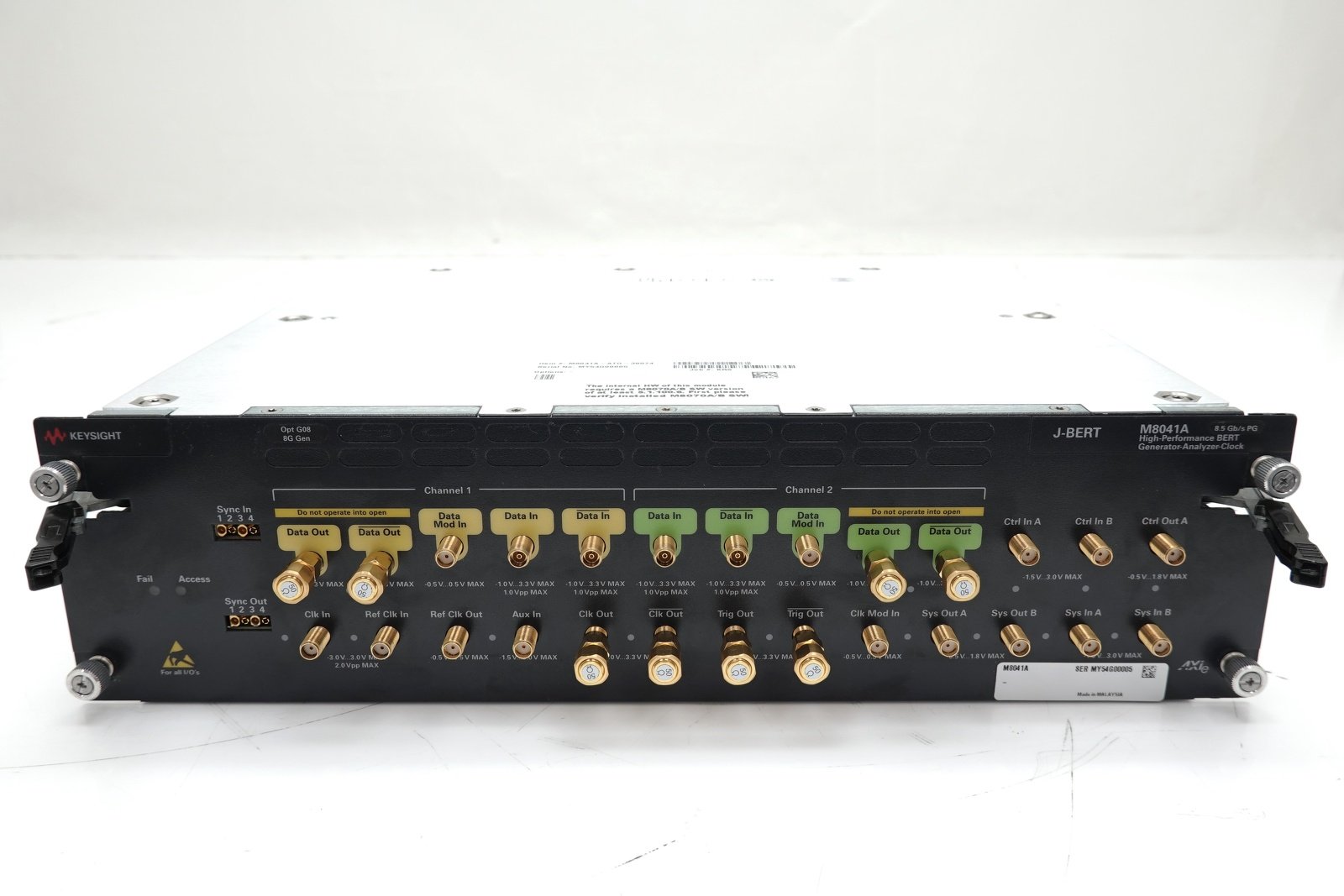 Keysight M8041A J-BERT High-Performance BERT Module / 8.5/16Gb/s Generator Analyzer Clock / 3-slot AXIe Keysight M8041A J-BERT High-Performance BERT Module / 8.5/16Gb/s Generator Analyzer Clock / 3-slot AXIe