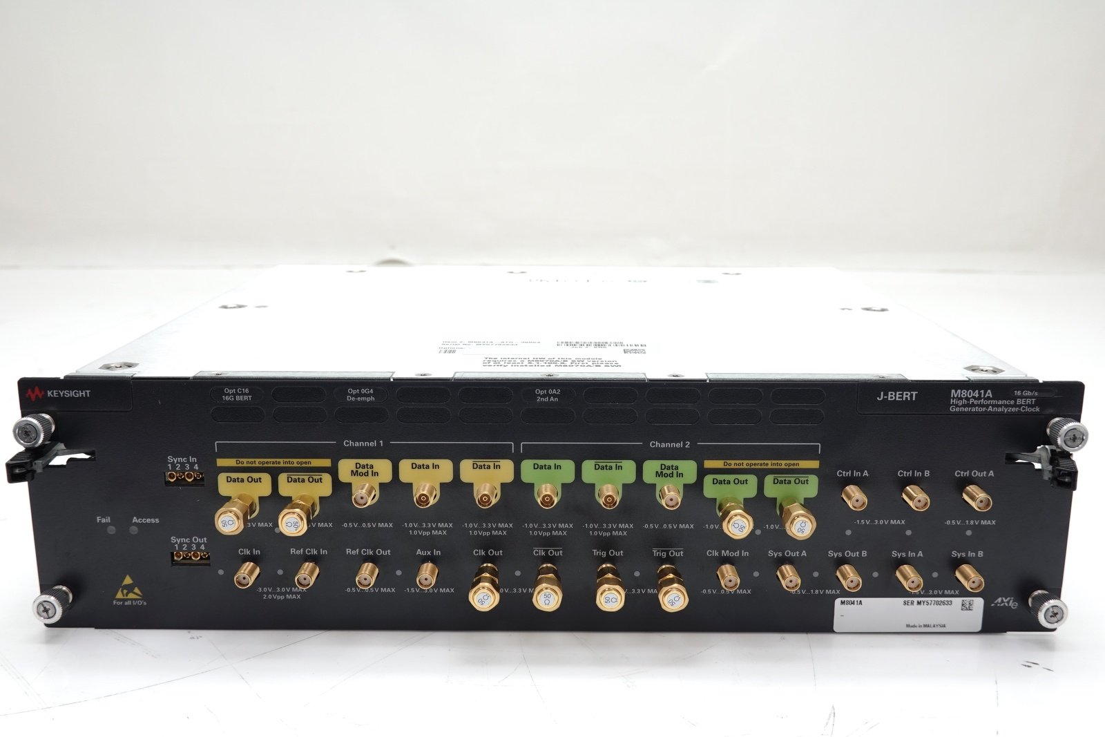 Keysight M8041A J-BERT High-Performance BERT Module / 8.5/16Gb/s Generator Analyzer Clock / 3-slot AXIe Keysight M8041A J-BERT High-Performance BERT Module / 8.5/16Gb/s Generator Analyzer Clock / 3-slot AXIe