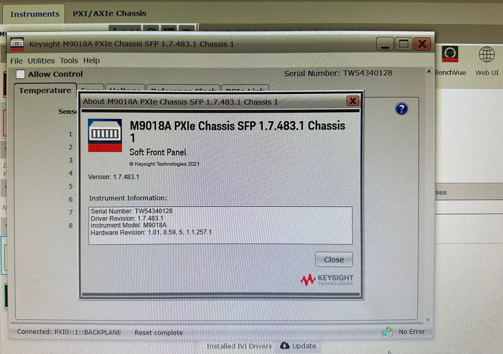 PXIe Chassis / 18-slot / 3U / 4GB/s / Gen 2 Keysight Used M9018A - Actual Instrument - Image 8