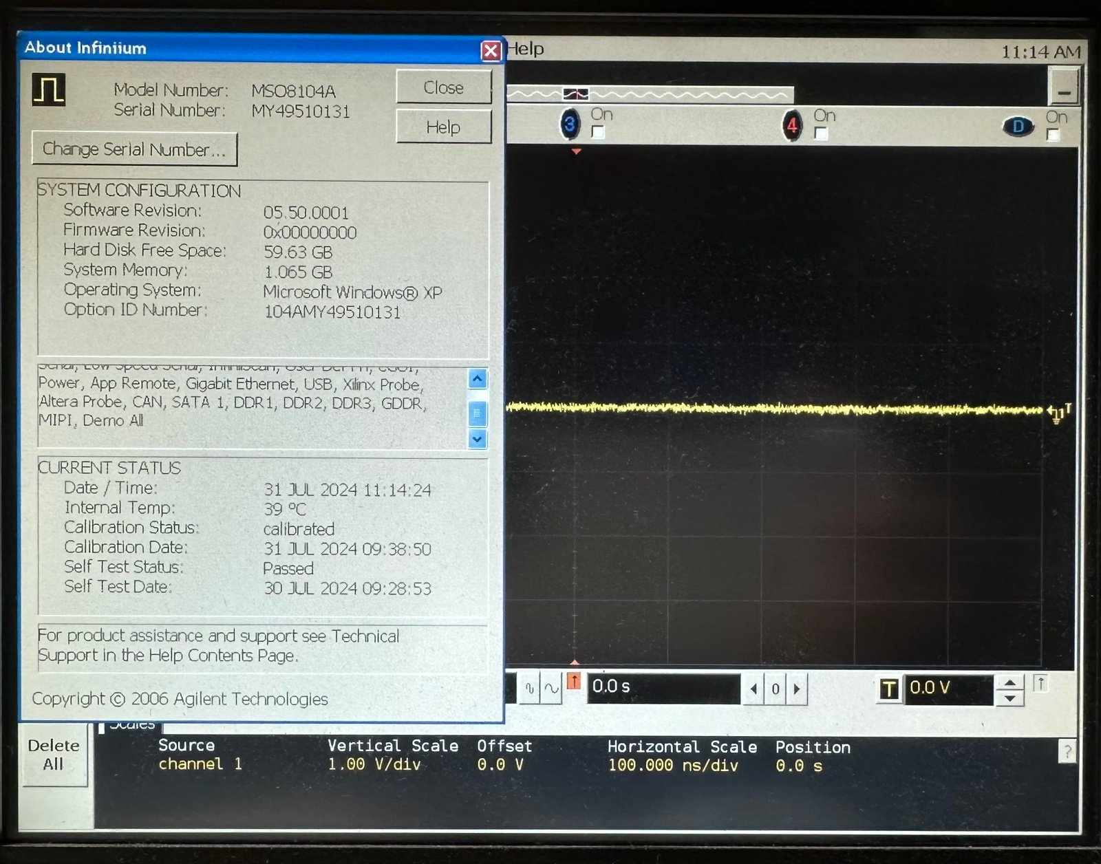 Keysight MSO8104A Infiniium Mixed Signal Oscilloscope / 1 GHz / 4 Scope and 16 Digital Channels Keysight MSO8104A Infiniium Mixed Signal Oscilloscope / 1 GHz / 4 Scope and 16 Digital Channels