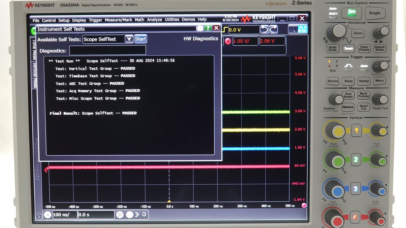 Keysight DSAZ204A Infiniium Oscilloscope / 20 GHz / 80 GSa/s / 4 Channels Keysight DSAZ204A Infiniium Oscilloscope / 20 GHz / 80 GSa/s / 4 Channels