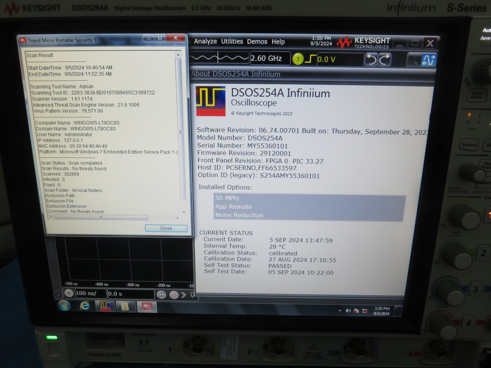 Keysight DSOS254A High-Definition Oscilloscope / 2.5 GHz / 4 Analog Channels
