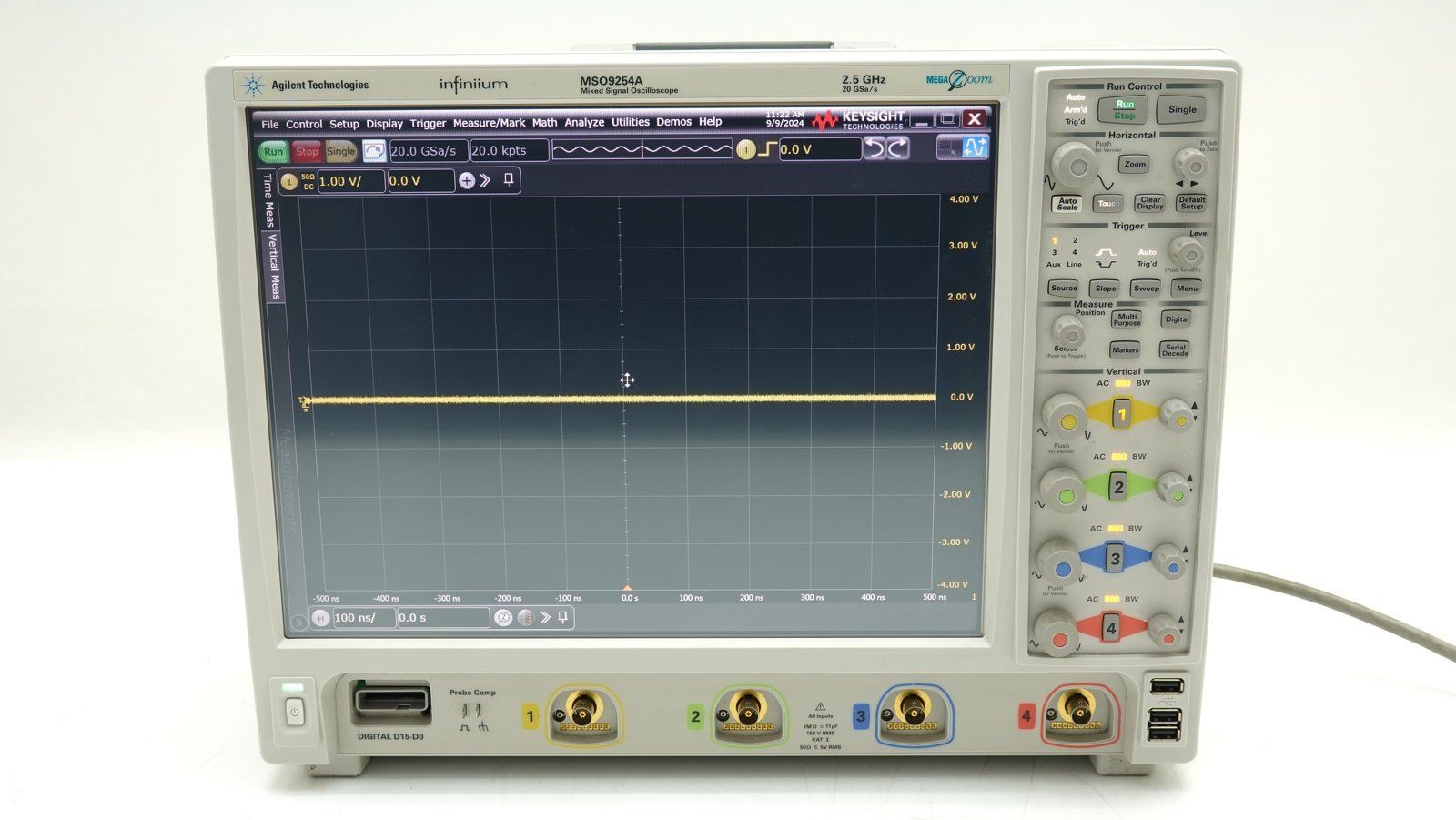 Keysight MSO9254A Infiniium Mixed Signal Oscilloscope / 2.5 GHz / 10/20 GSa/s / 4 Analog Plus 16 Digital Channels Keysight MSO9254A Infiniium Mixed Signal Oscilloscope / 2.5 GHz / 10/20 GSa/s / 4 Analog Plus 16 Digital Channels