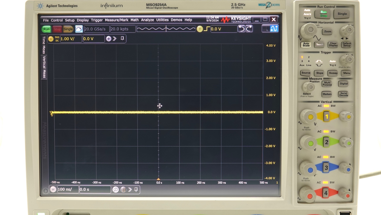 Keysight MSO9254A Infiniium Mixed Signal Oscilloscope / 2.5 GHz / 10/20 GSa/s / 4 Analog Plus 16 Digital Channels Keysight MSO9254A Infiniium Mixed Signal Oscilloscope / 2.5 GHz / 10/20 GSa/s / 4 Analog Plus 16 Digital Channels