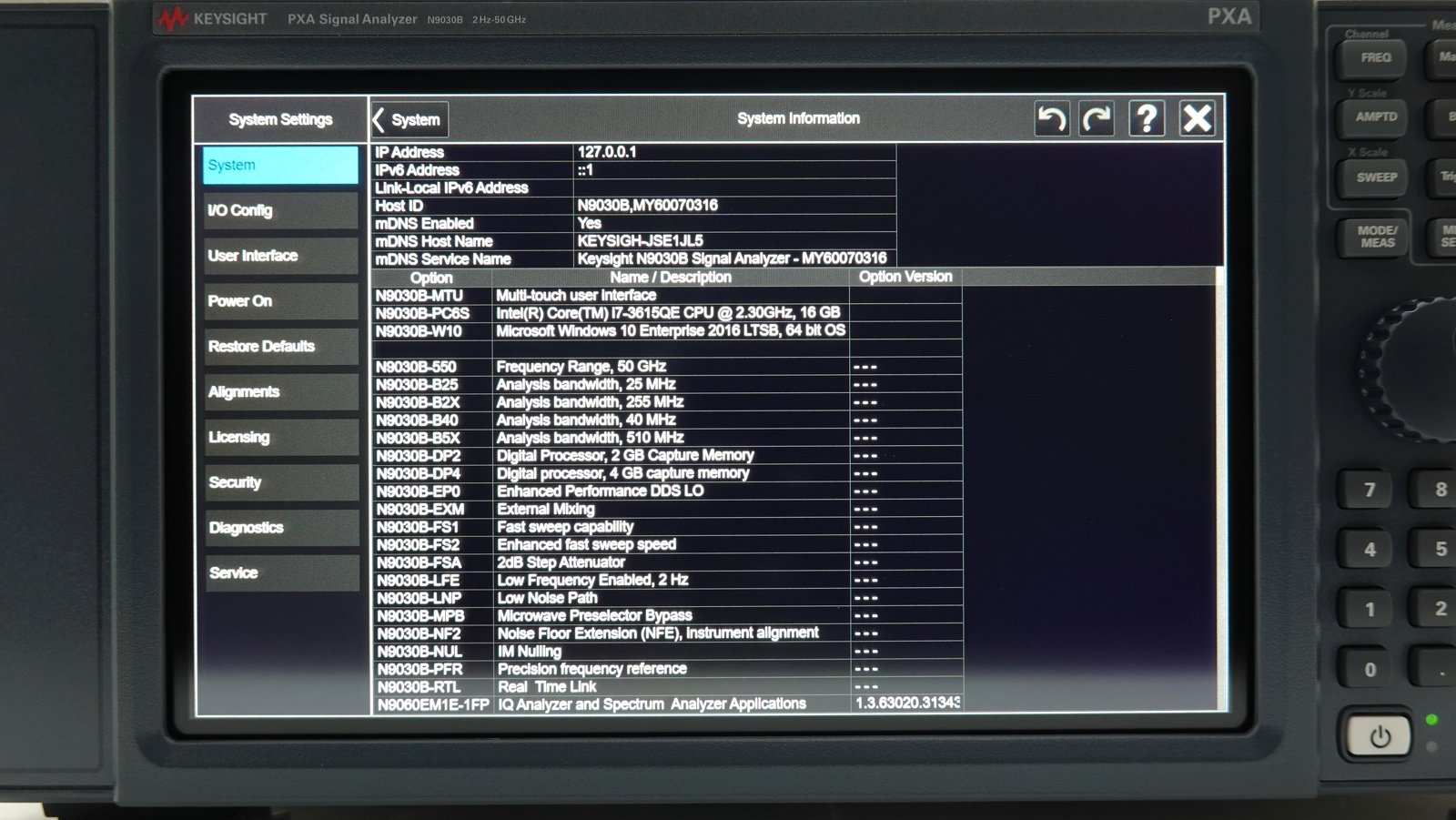 Keysight N9030B-550 2 Hz to 50 GHz