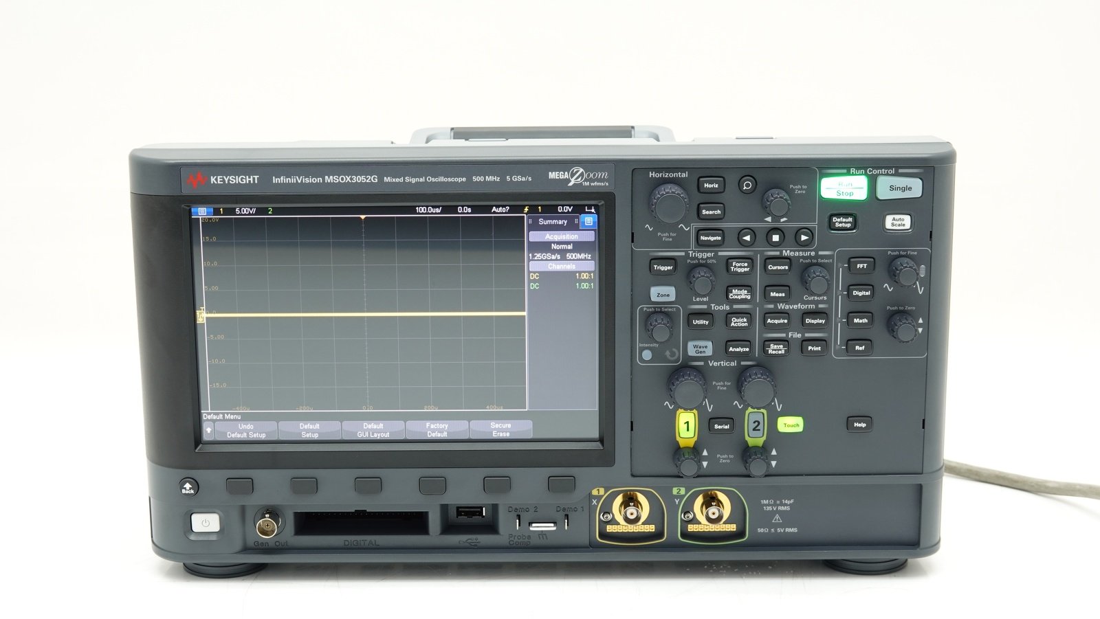 Keysight MSOX3052G Mixed Signal Oscilloscope / 500 MHz / 2 Analog Plus 16 Digital Channels