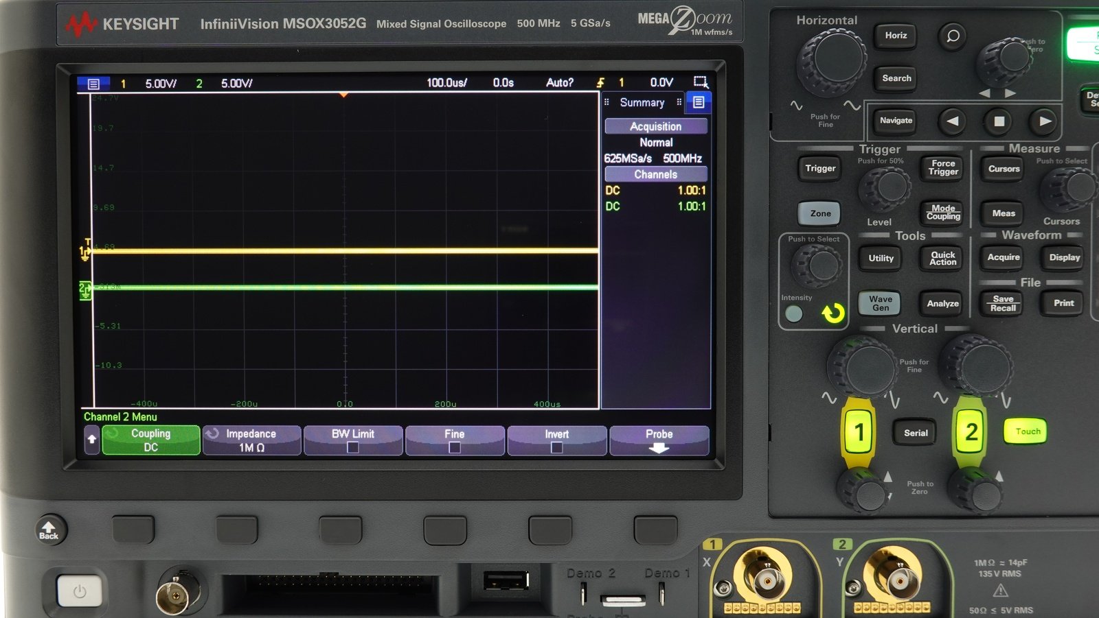 Keysight MSOX3052G Mixed Signal Oscilloscope / 500 MHz / 2 Analog Plus 16 Digital Channels