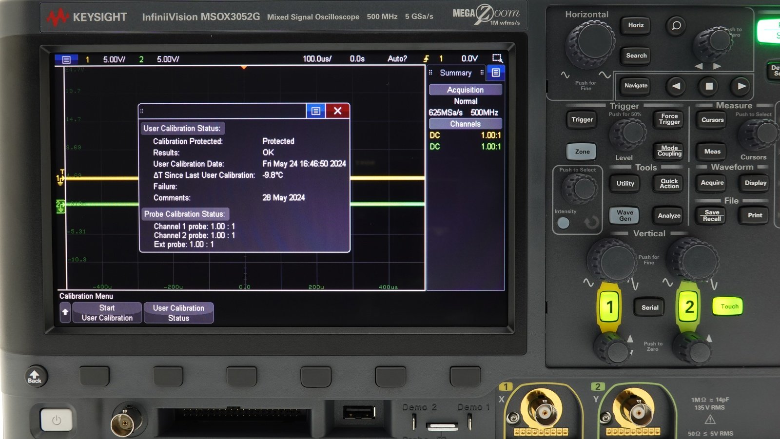 Keysight MSOX3052G Mixed Signal Oscilloscope / 500 MHz / 2 Analog Plus 16 Digital Channels