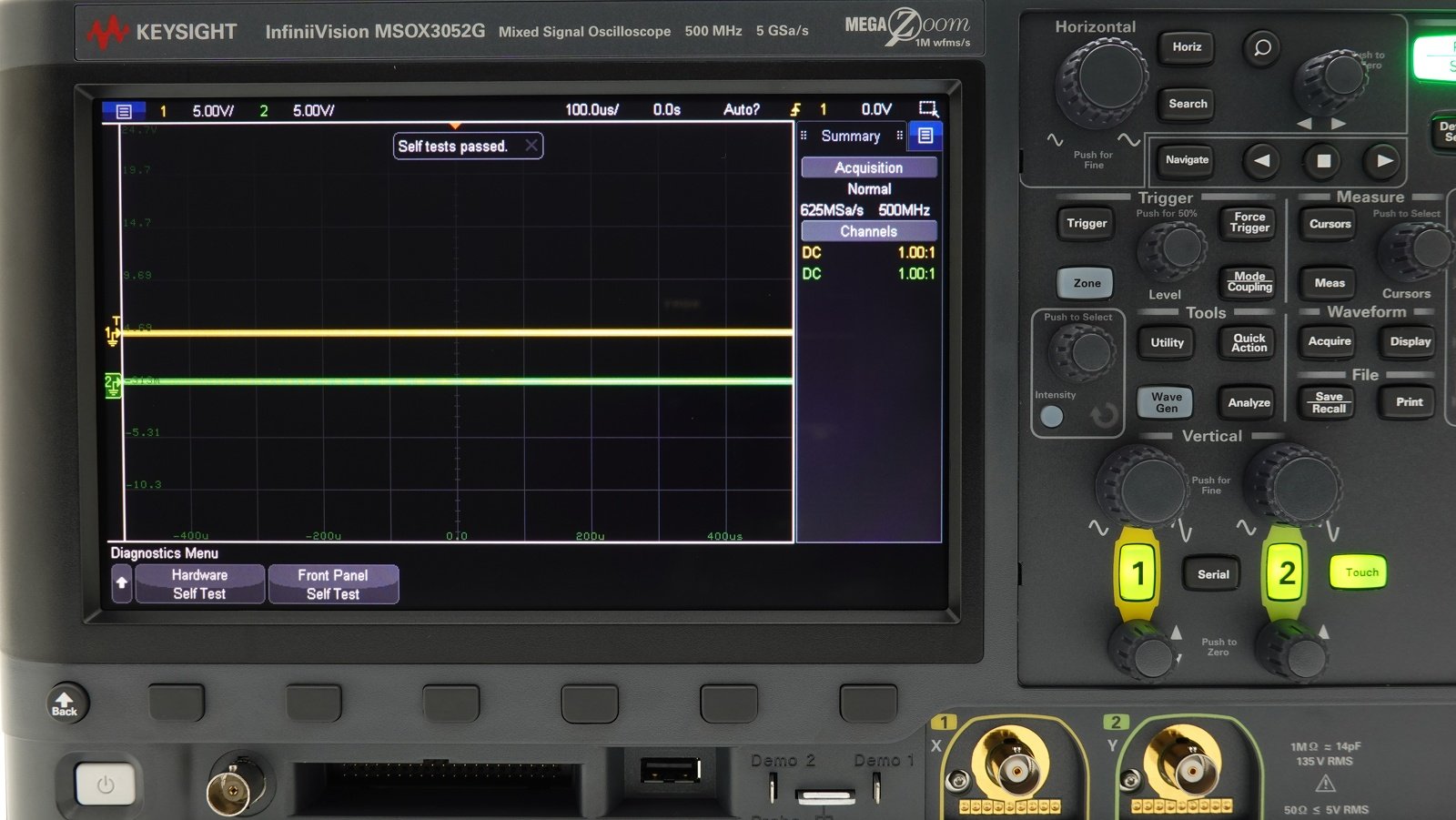 Keysight MSOX3052G Mixed Signal Oscilloscope / 500 MHz / 2 Analog Plus 16 Digital Channels
