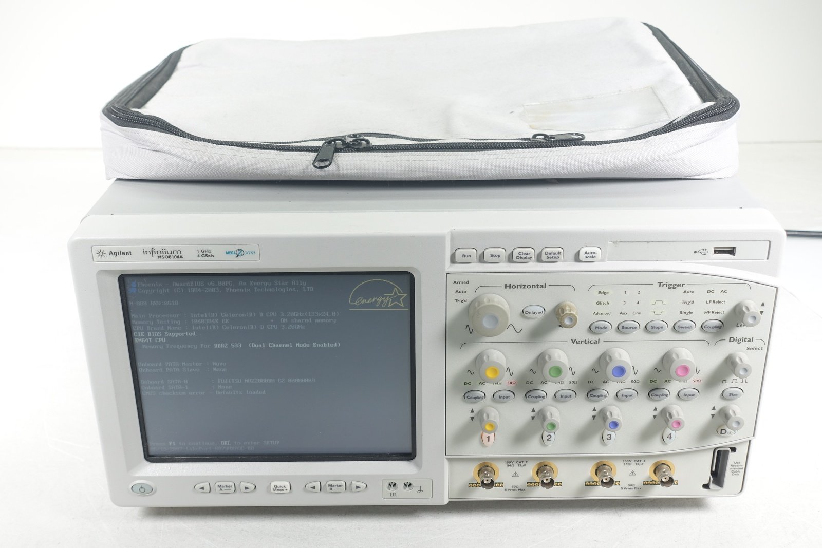 Keysight MSO8104A Infiniium Mixed Signal Oscilloscope / 1 GHz / 4 Scope and 16 Digital Channels Keysight MSO8104A Infiniium Mixed Signal Oscilloscope / 1 GHz / 4 Scope and 16 Digital Channels