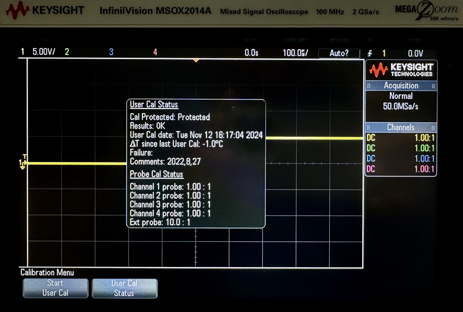 Keysight MSOX2014A Oscilloscope / Mixed Signal / 4-channel / 100MHz