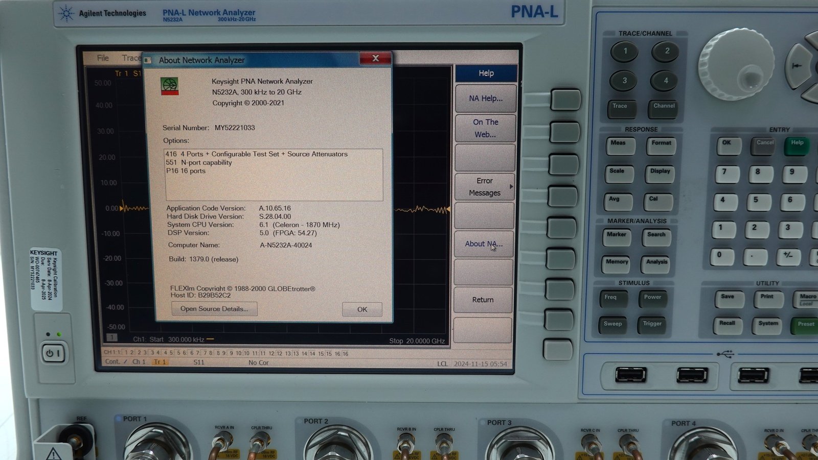 Keysight N5232A-416 4-ports / Configurable Test Set / Source Attenuators Keysight N5232A-416 4-ports / Configurable Test Set / Source Attenuators