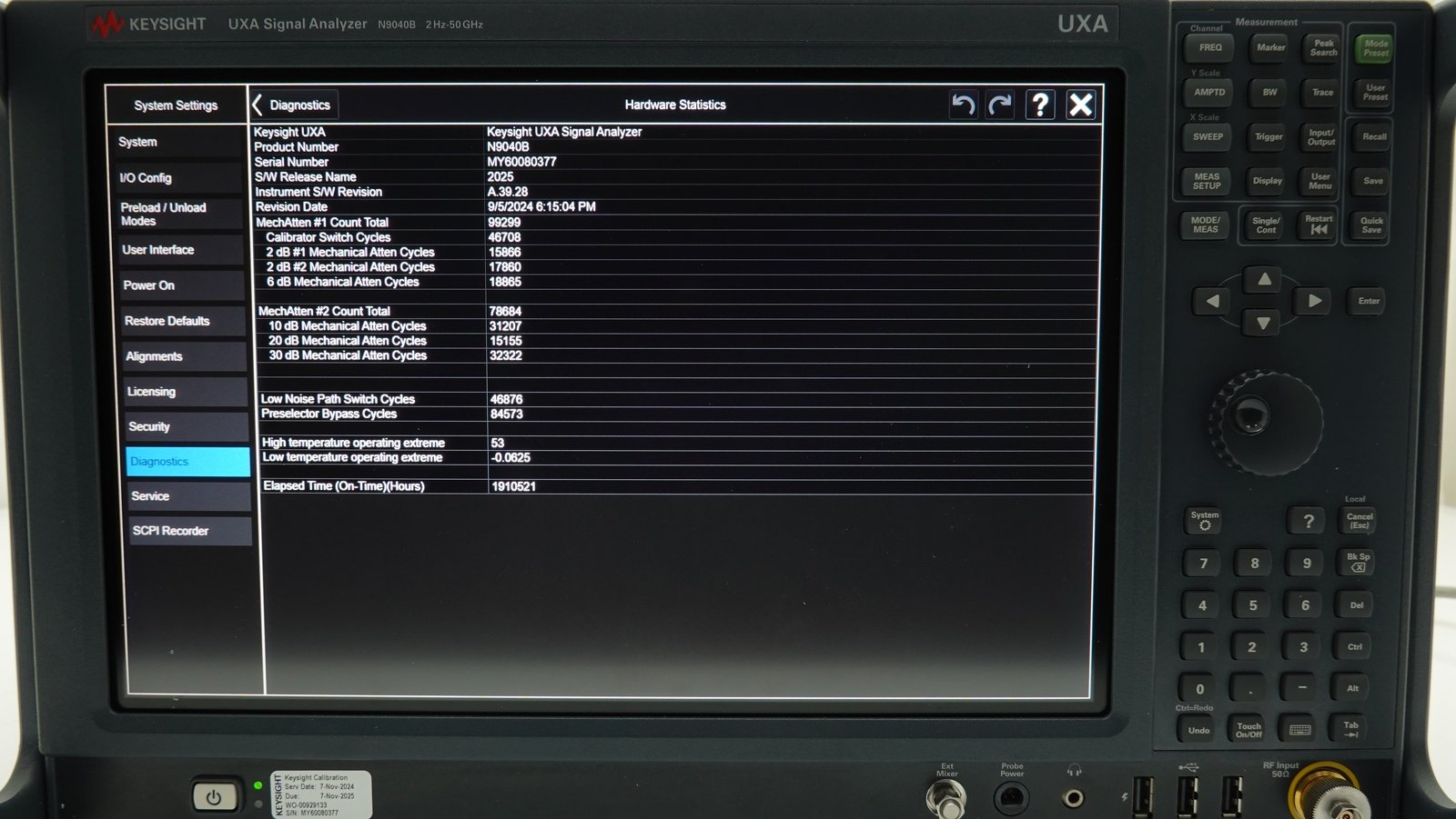 Keysight N9040B-550 2 Hz to 50 GHz