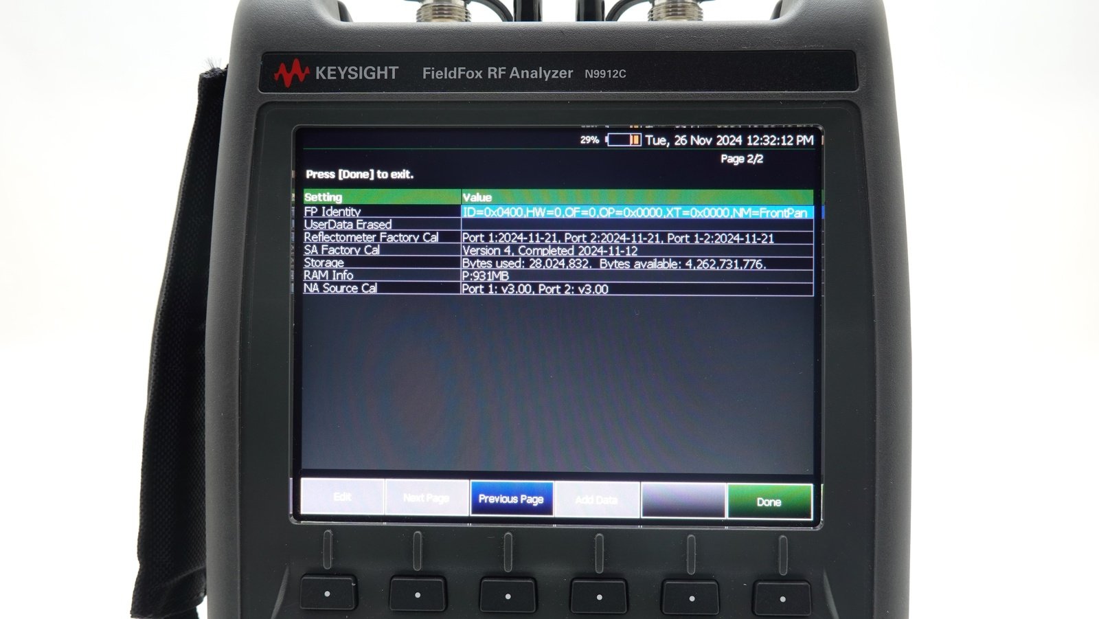 Keysight N9912C FieldFox Handheld RF Analyzer
