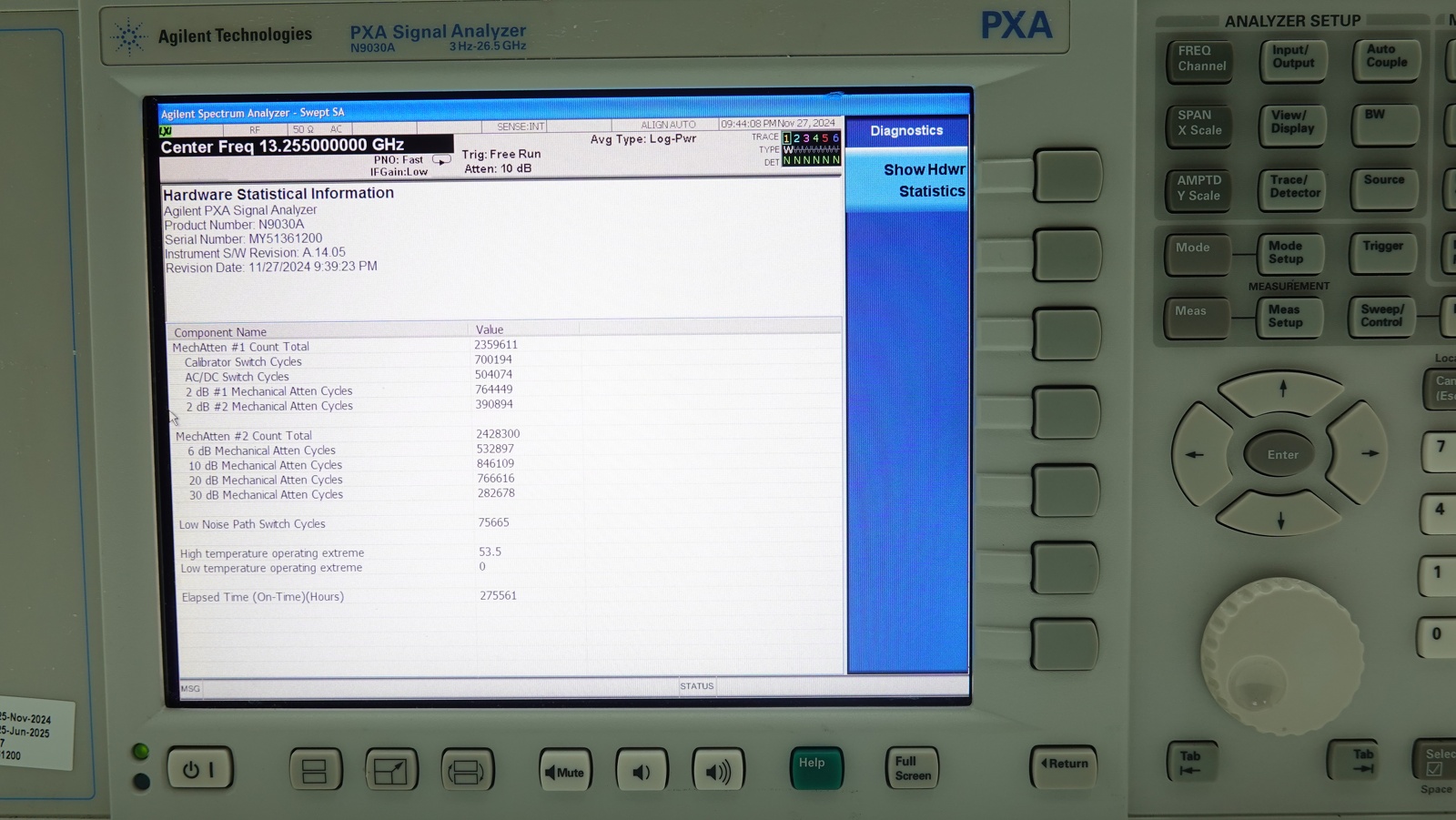 Keysight N9030A-526 3 Hz to 26.5 GHz