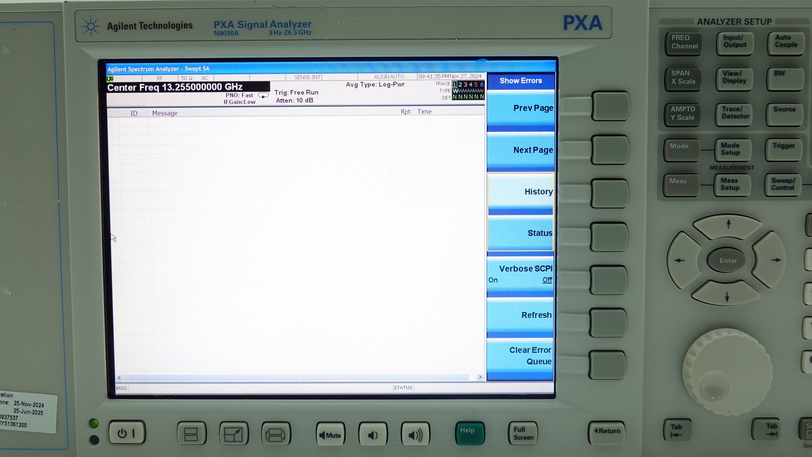 Keysight N9030A-526 3 Hz to 26.5 GHz