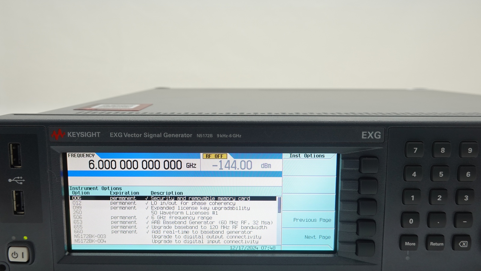 Keysight N5172B-506 9 kHz to 6 GHz