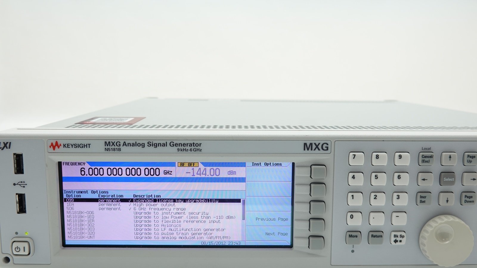Keysight N5181B-506 9 kHz to 6 GHz