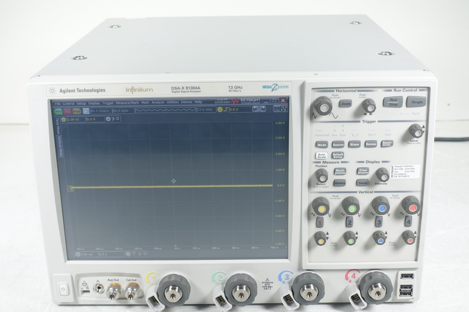Keysight DSAX91304A Infiniium High-Performance Oscilloscope / 13 GHz / 80/40 GSAa/s / 4 Channels / 50M