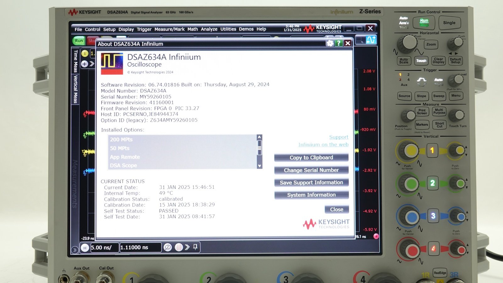 Keysight DSAZ634A Infiniium Oscilloscope / 63 GHz / 160/80 GSa/s / 4 Channels Keysight DSAZ634A Infiniium Oscilloscope / 63 GHz / 160/80 GSa/s / 4 Channels