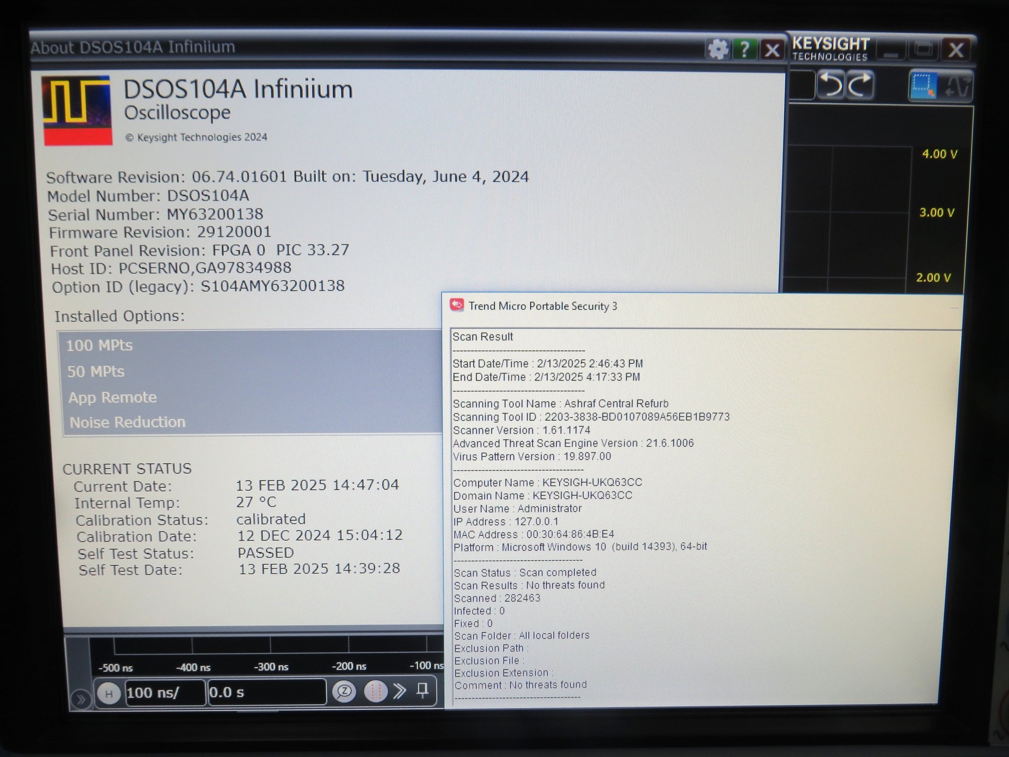 Keysight DSOS104A High-Definition Oscilloscope / 1 GHz / 4 Analog Channels Keysight DSOS104A High-Definition Oscilloscope / 1 GHz / 4 Analog Channels