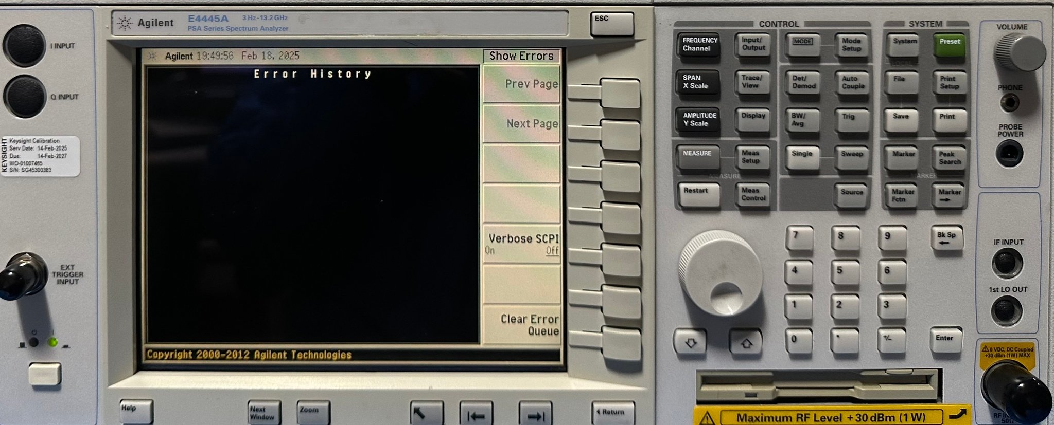 Keysight E4445A PSA Spectrum Analyzer / 3 Hz to 13.2 GHz