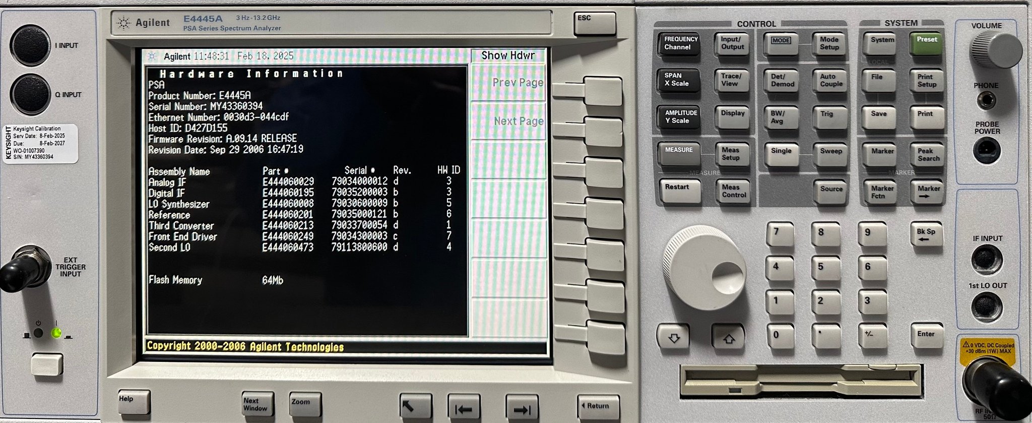 Keysight E4445A PSA Spectrum Analyzer / 3 Hz to 13.2 GHz