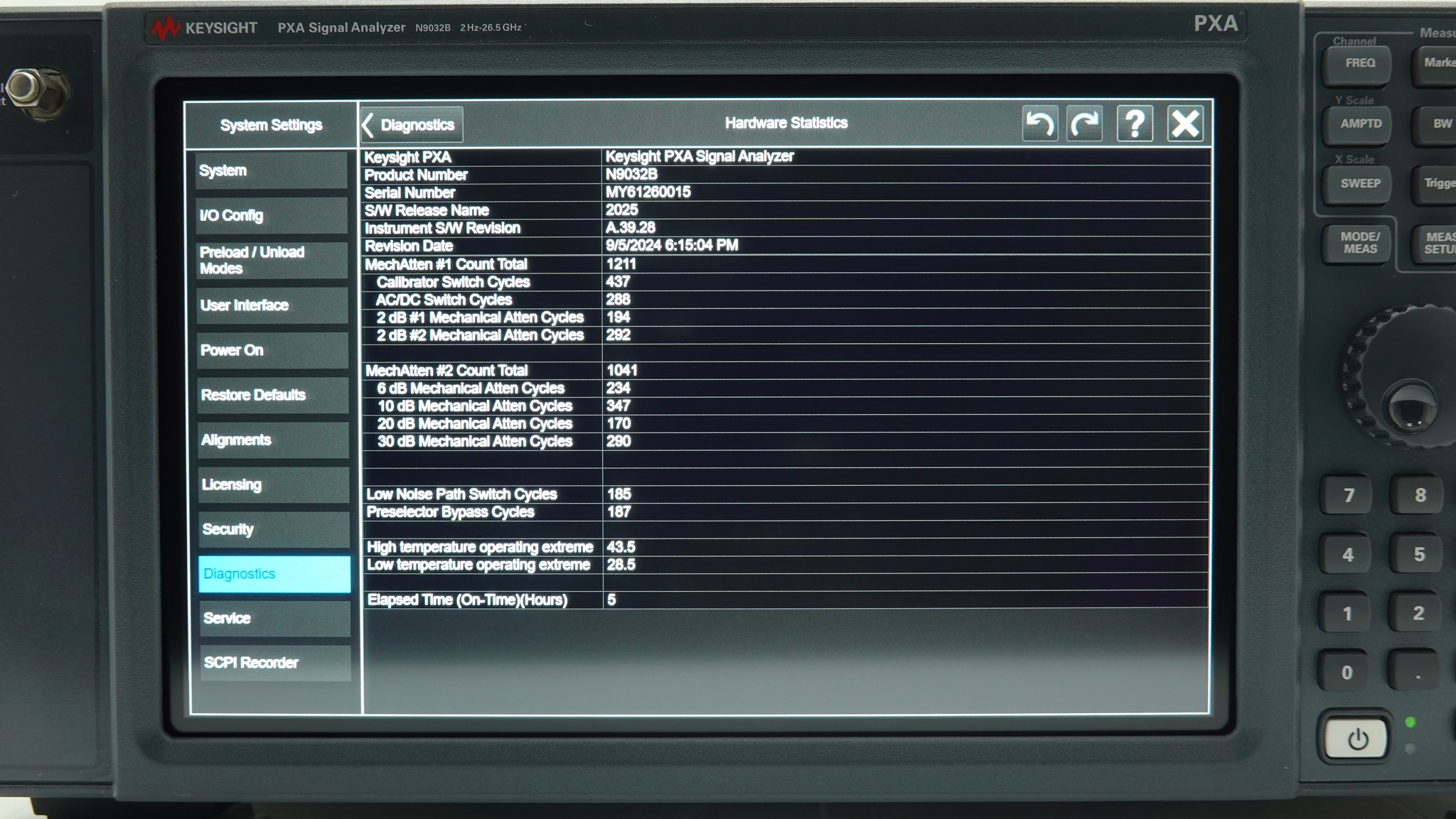 Keysight N9032B-526 2 Hz to 26.5 GHz