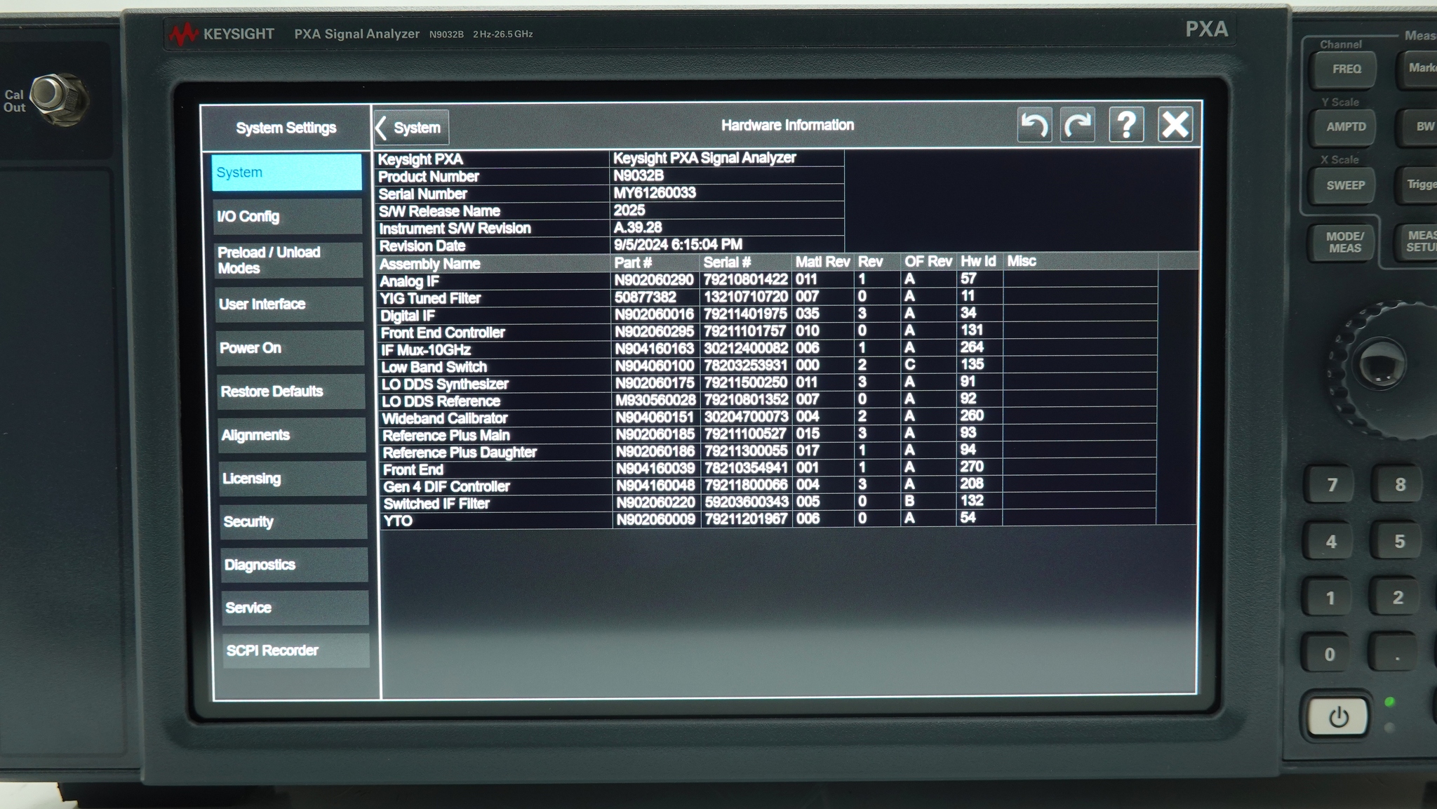 Keysight N9032B-526 2 Hz to 26.5 GHz