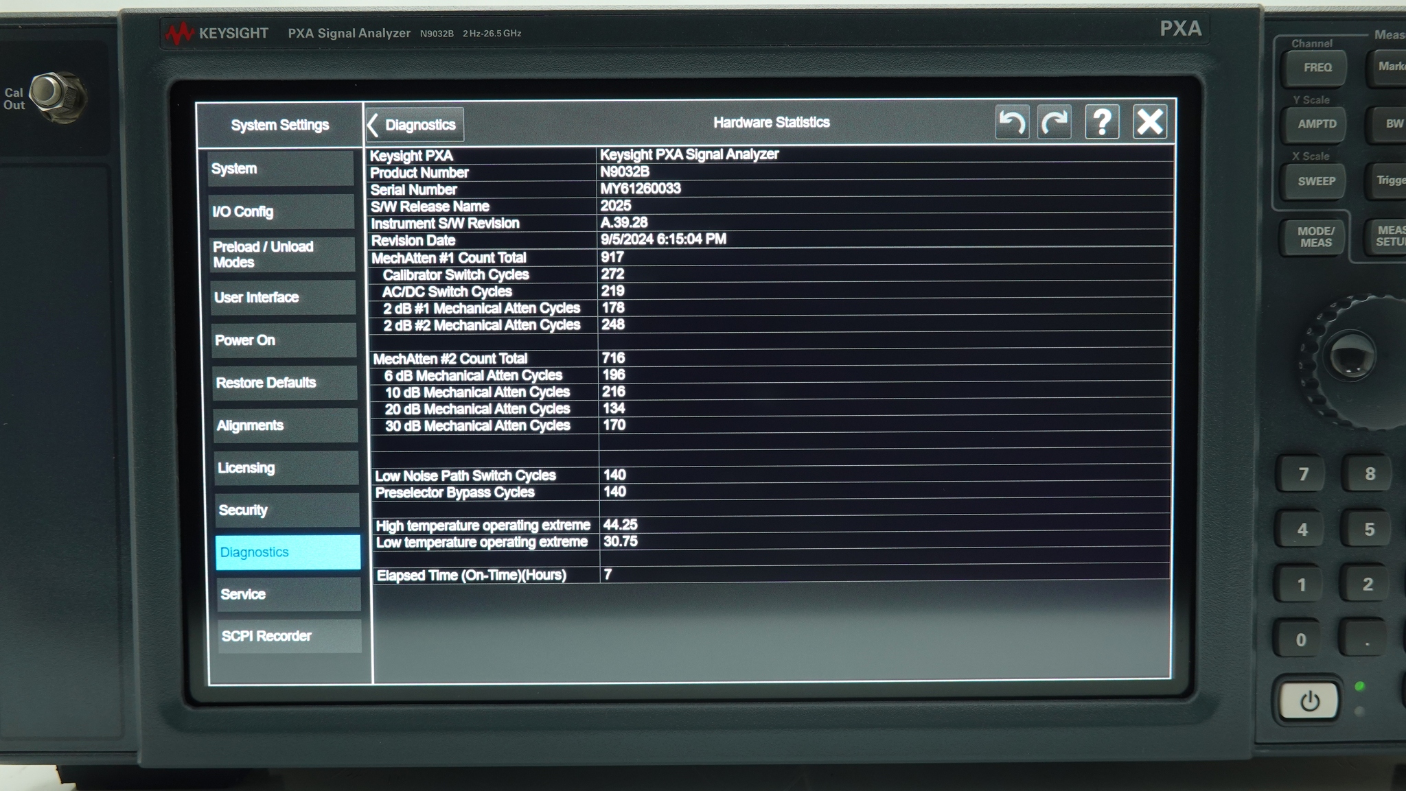 Keysight N9032B-526 2 Hz to 26.5 GHz