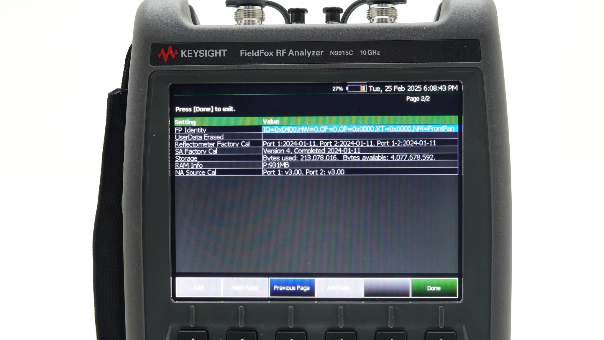 Keysight N9915C FieldFox 10 GHz RF Analyzer