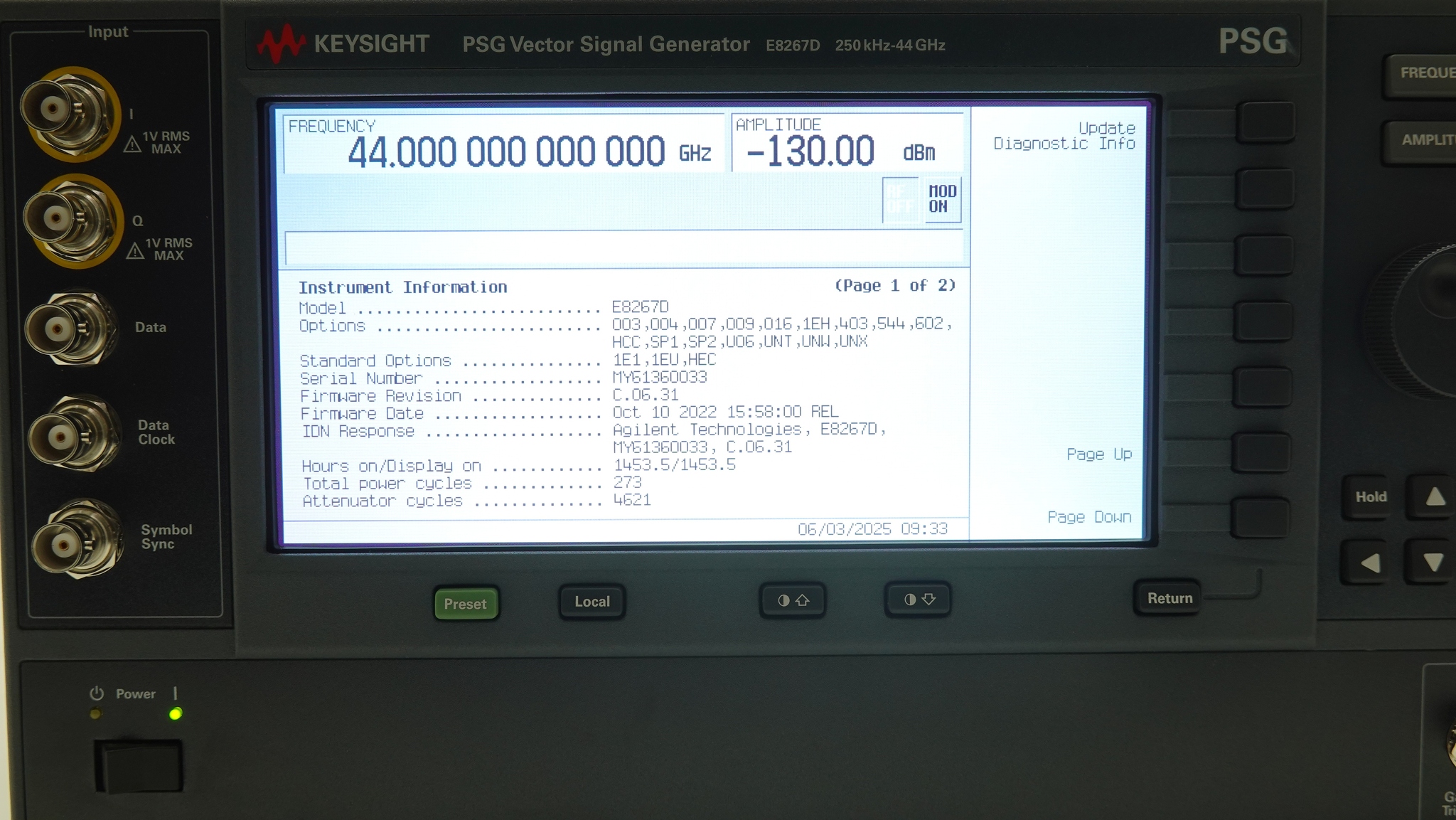 Keysight E8267D-544 250 kHz to 44 GHz