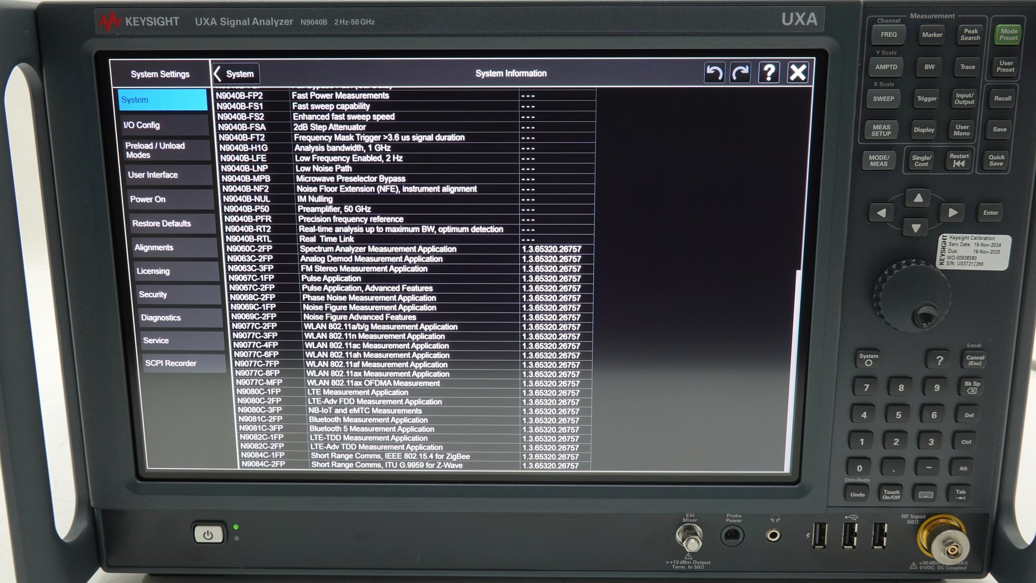 Keysight N9040B-550 2 Hz to 50 GHz