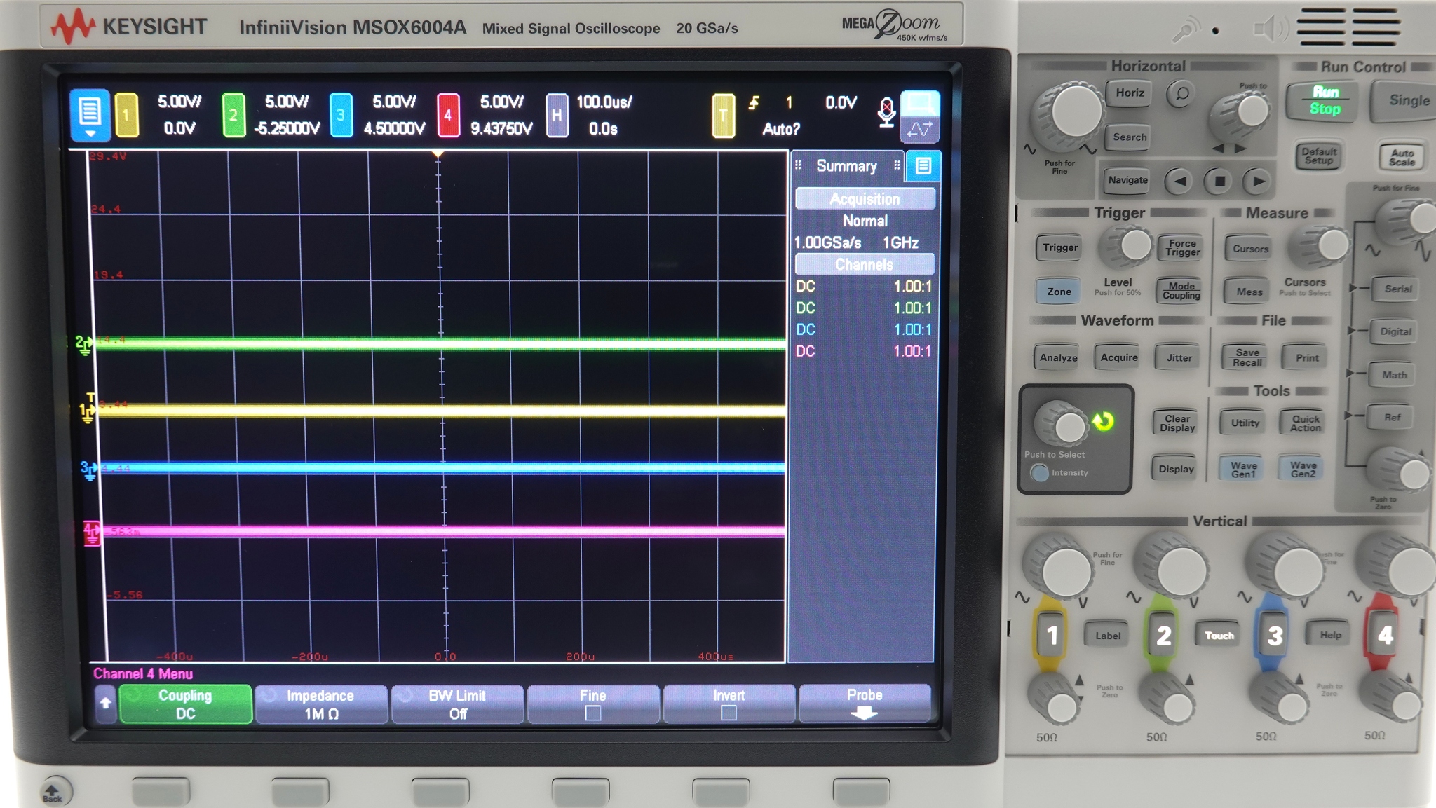 Keysight MSOX6004A Mixed Signal Oscilloscope / 1 GHz to 6 GHz / 4 Analog Plus 16 Digital Channels Keysight MSOX6004A Mixed Signal Oscilloscope / 1 GHz to 6 GHz / 4 Analog Plus 16 Digital Channels