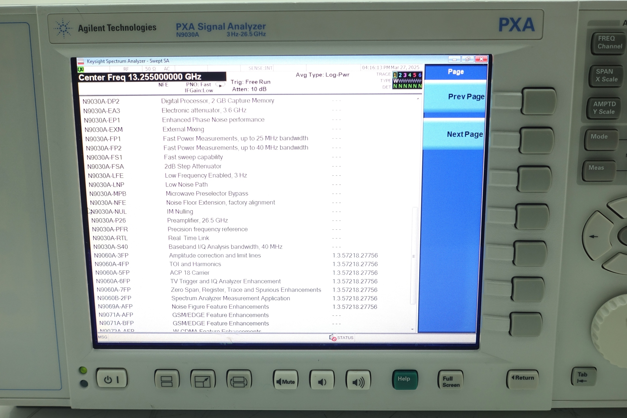 Keysight N9030A-526 3 Hz to 26.5 GHz