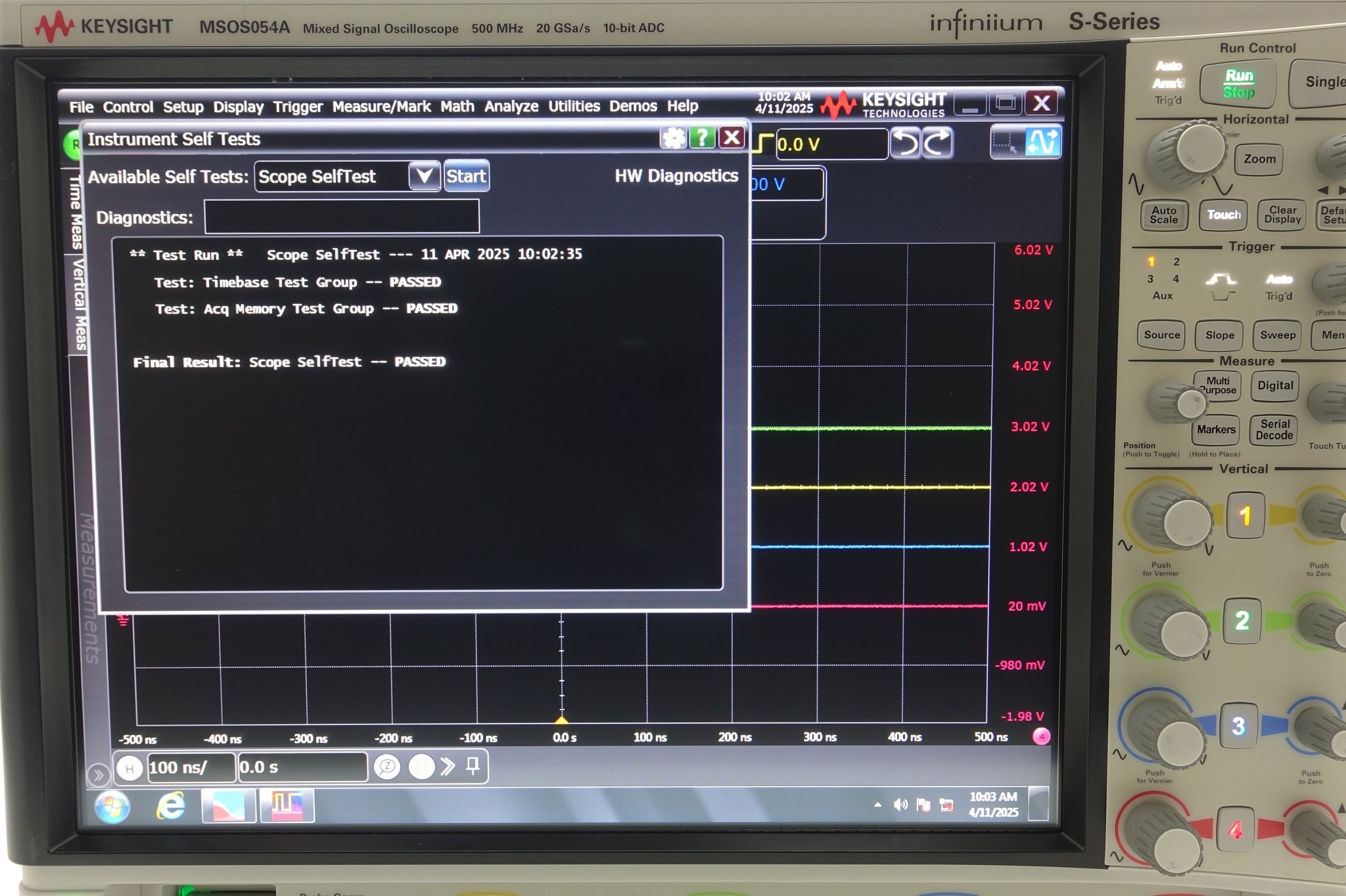 Keysight MSOS054A High-Definition Oscilloscope / 500 MHz / 4 Analog Plus 16 Digital Channels Keysight MSOS054A High-Definition Oscilloscope / 500 MHz / 4 Analog Plus 16 Digital Channels